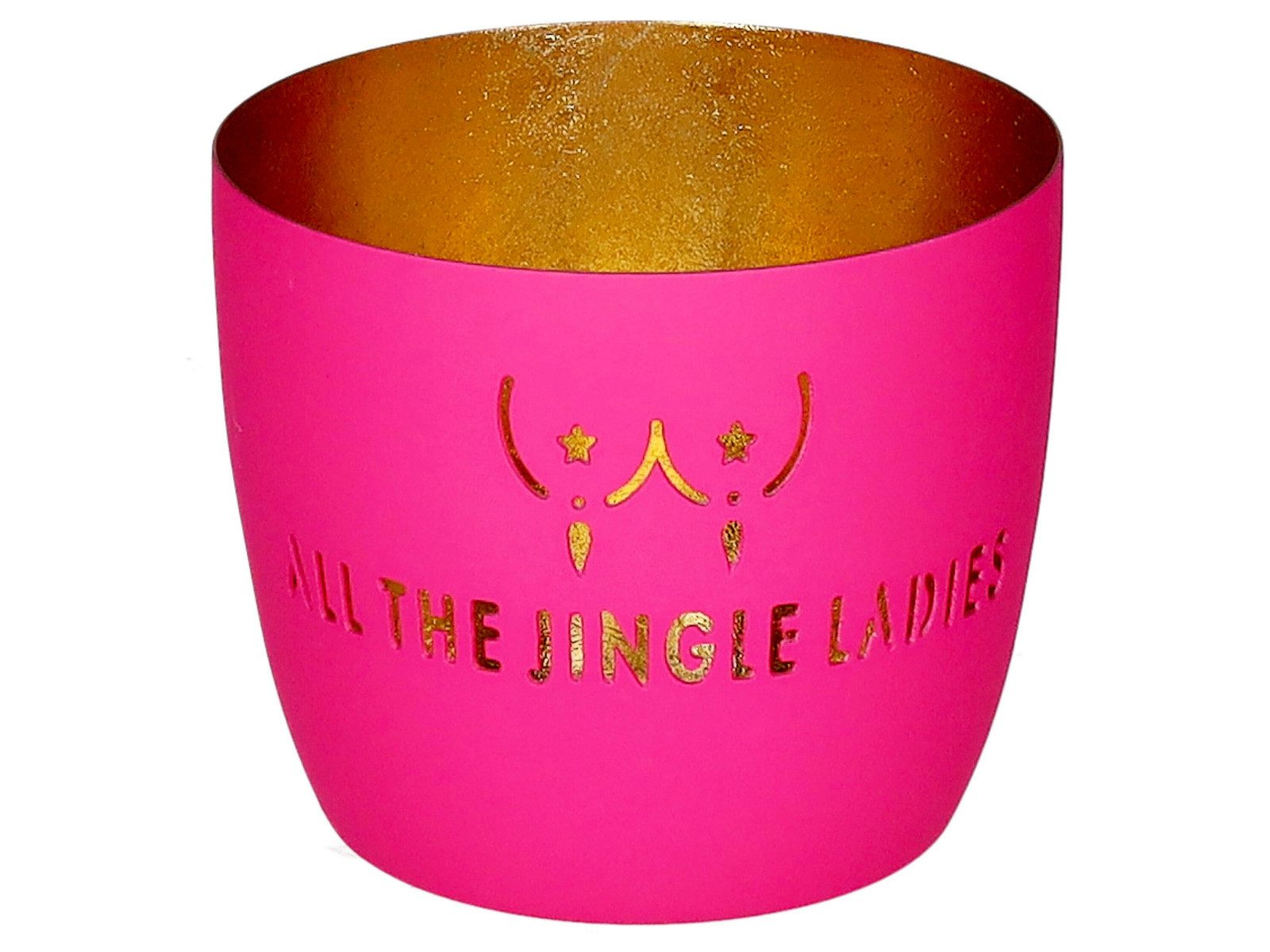 Giftcompany Windlicht Madras Windlicht M All the jingle ladies hot pink/gold 8,5cm