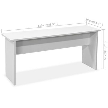 vidaXL Essgruppe 3-tlg. Essgruppe Tisch und Bänke Holzwerkstoff Weiß, (3-tlg)