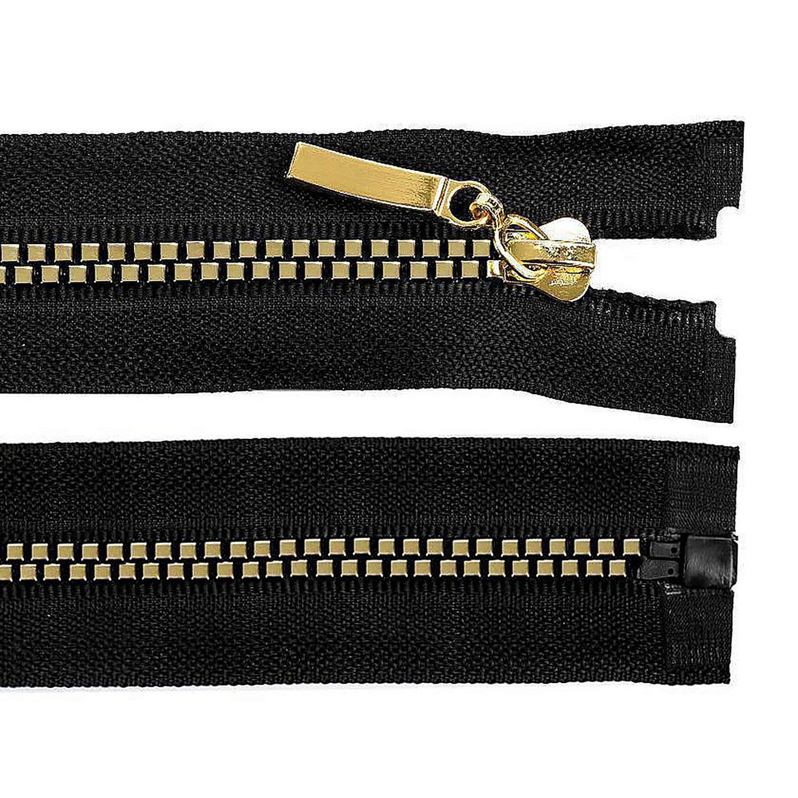 maDDma Reißverschluss 1 Profil-Reißverschluss 5mm Nonlock teilbar Würfel-Design, schwarz gold40cm