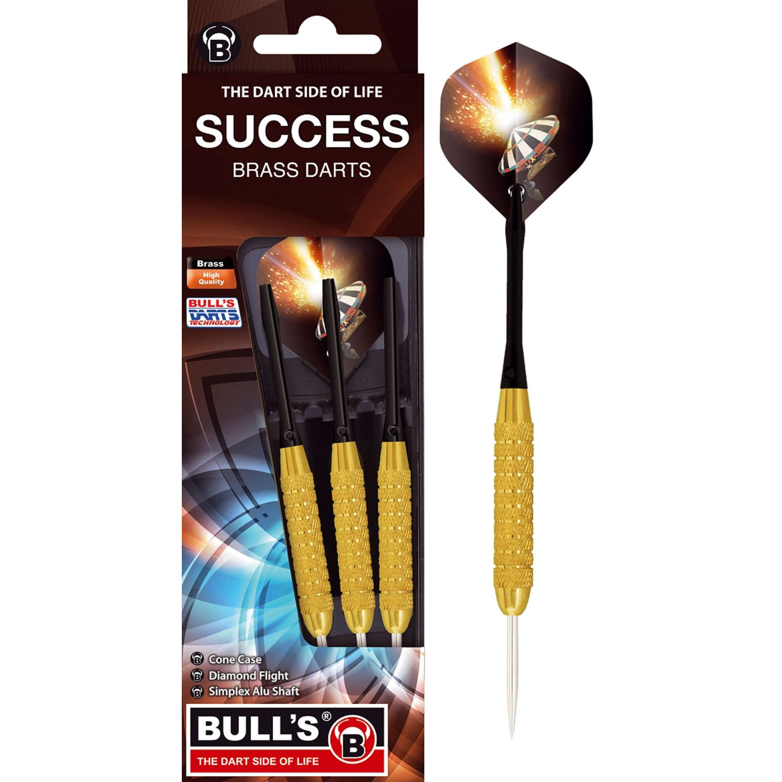 BULL'S Dartpfeil Bull's Steeldarts, Success, Messing, 23g., Gold