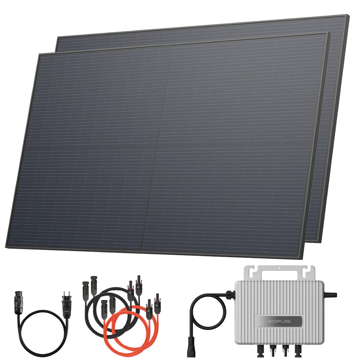 Solarway Balkonkraftwerk 920Wp / 800W komplett Steckdose - neuester EcoFlow Stream 800 Watt, 920 W, Monokristallin, (Solarway 460W Solarmodul & EcoFlow STREAM), EcoFlow Stream 800 Watt Wechselrichter - Solaranlage Komplettset