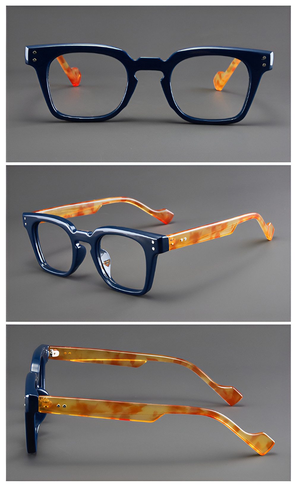 PACIEA Brille Ohne Sehstärke Damen Herren Vintage Mehrfarbig Anti Blaulicht