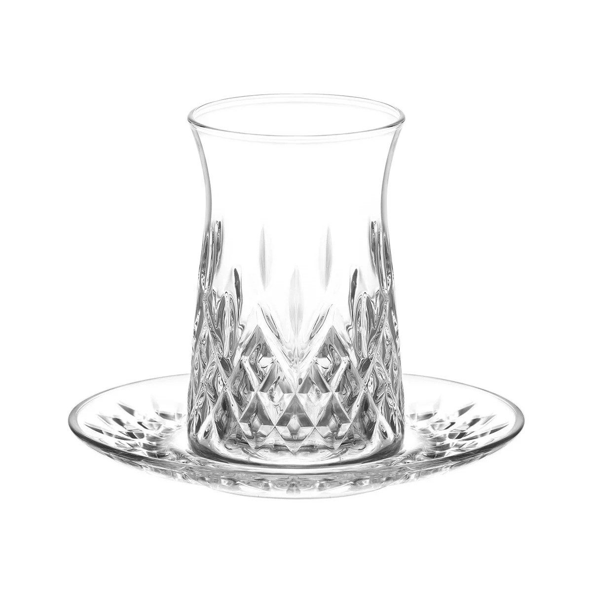 LAV Teeglas Odin Set mit Untertellern für 6 Personen 170 ml - 12-teilig, 12-tlg., Glas