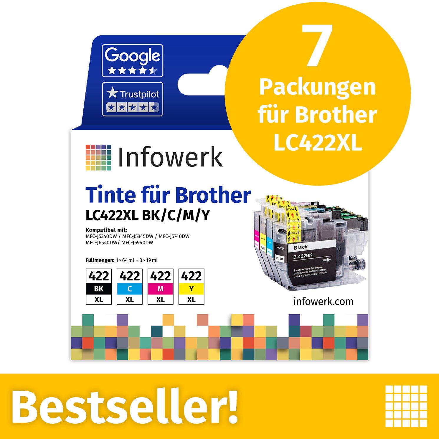 Infowerk Tintenpatrone (Packung, 7-tlg)