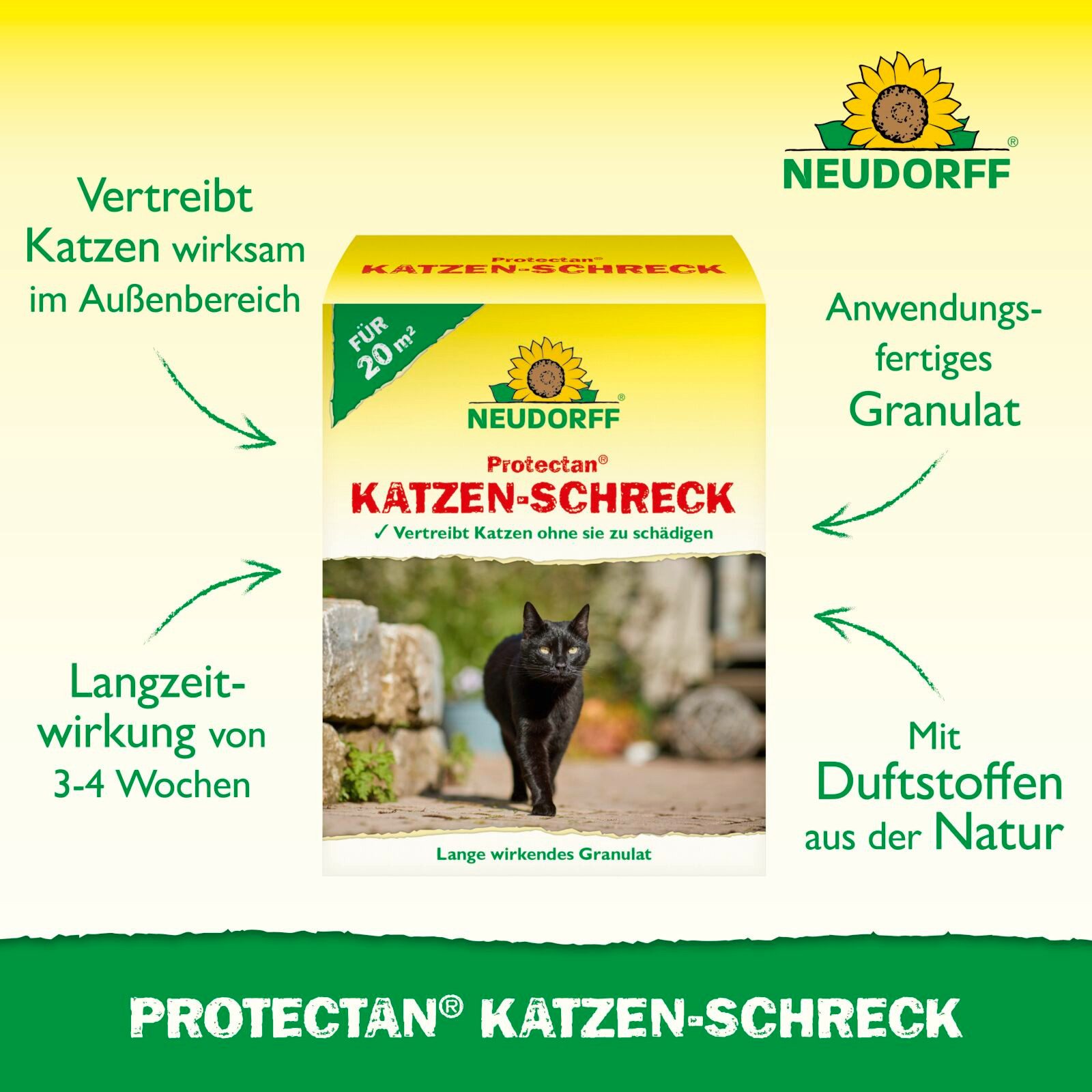 Neudorff Vergrämungsmittel Protectan Katzen-Schreck - 12x 200 g, 2400 g