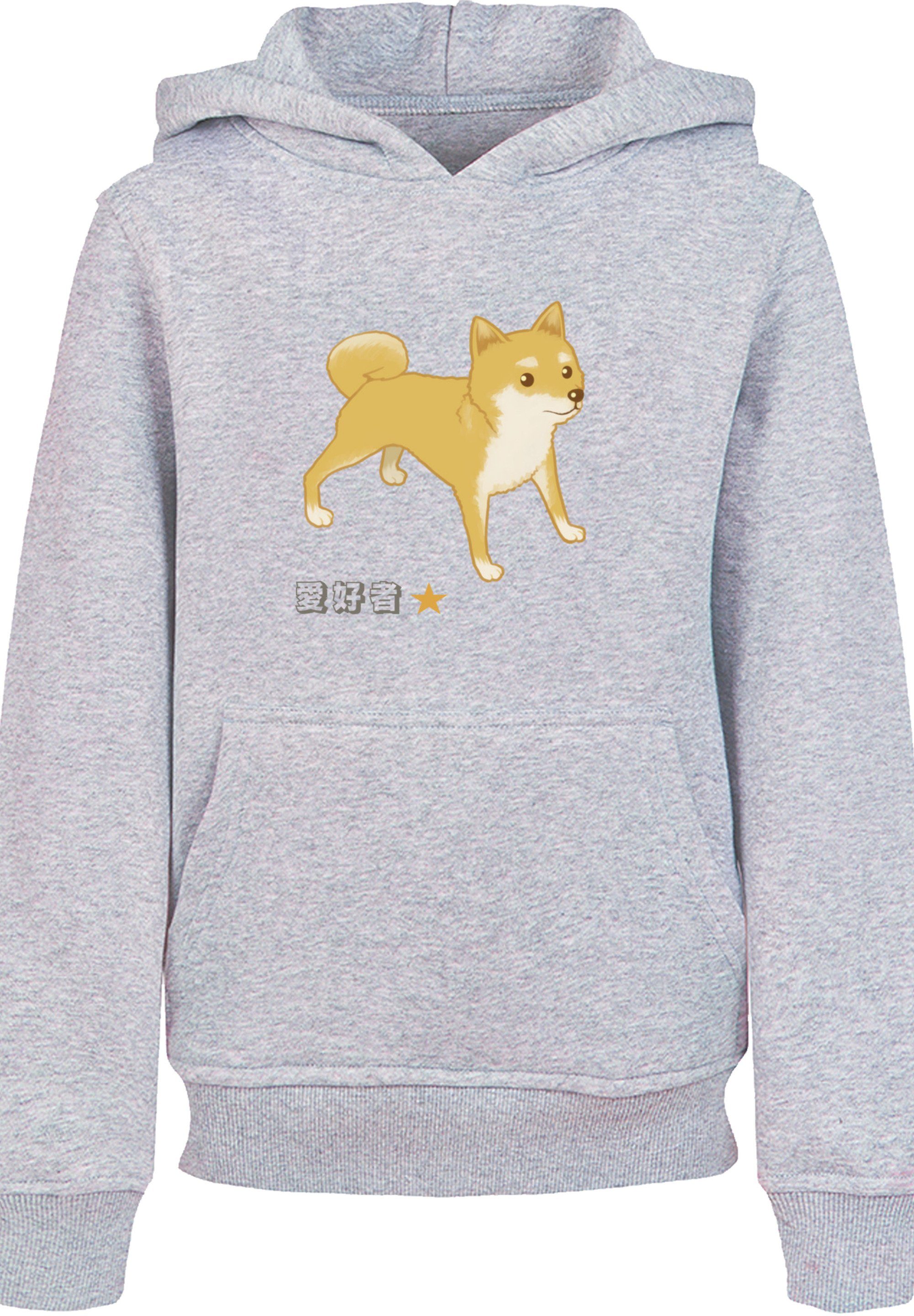 grey F4NT4STIC heather Shiba Kapuzenpullover Hund Inu Print
