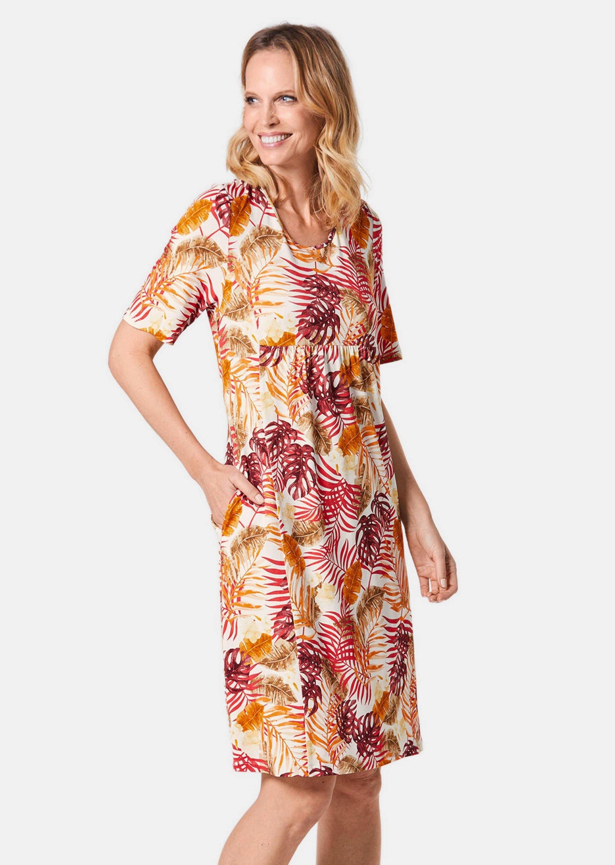 GOLDNER Jerseykleid Elastisches Jerseykleid mit modischem Druck