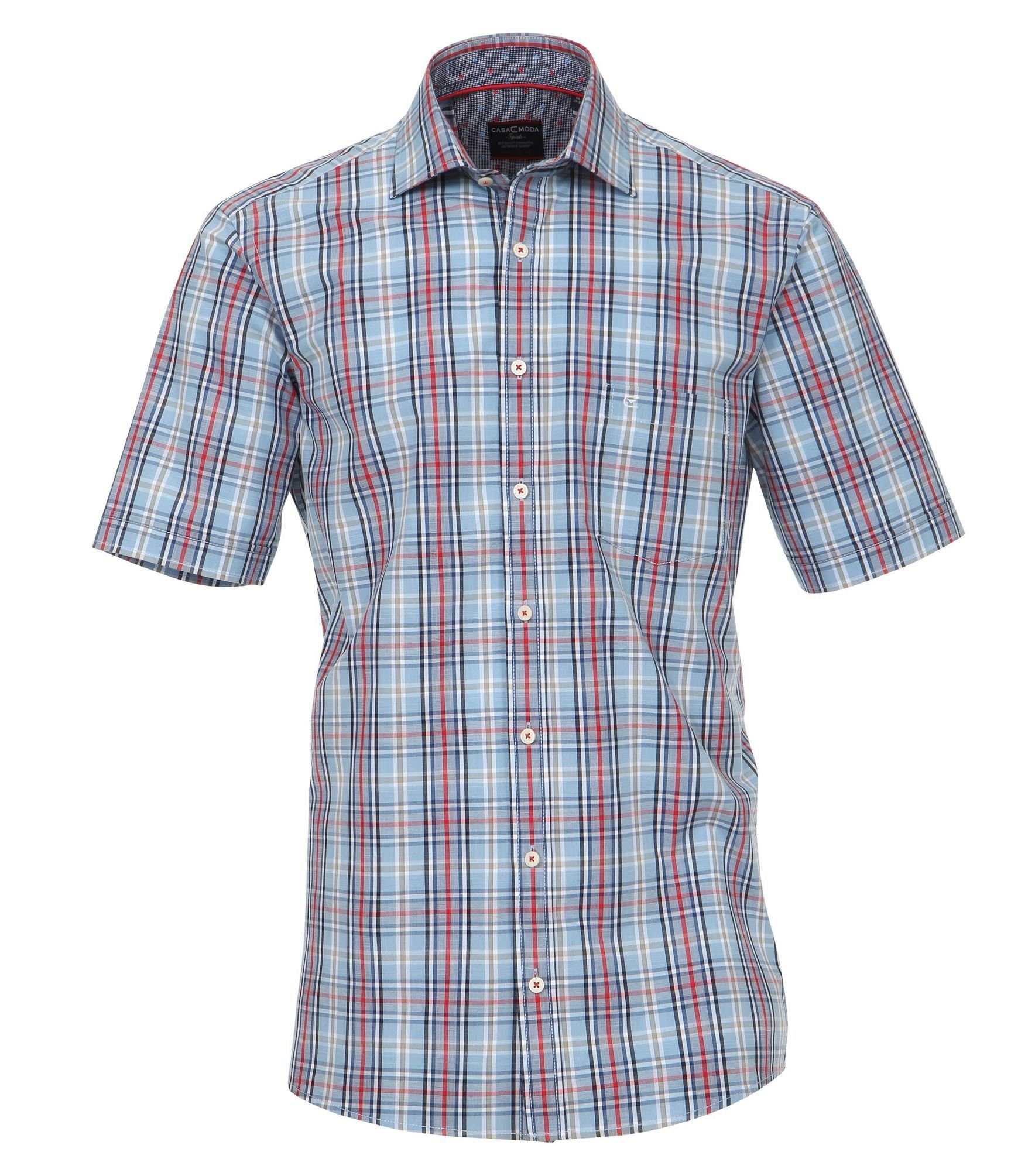 Casa Moda kariertes Herren 1/2 Hemd mit Button-Down-Kragen Comfort Fit 