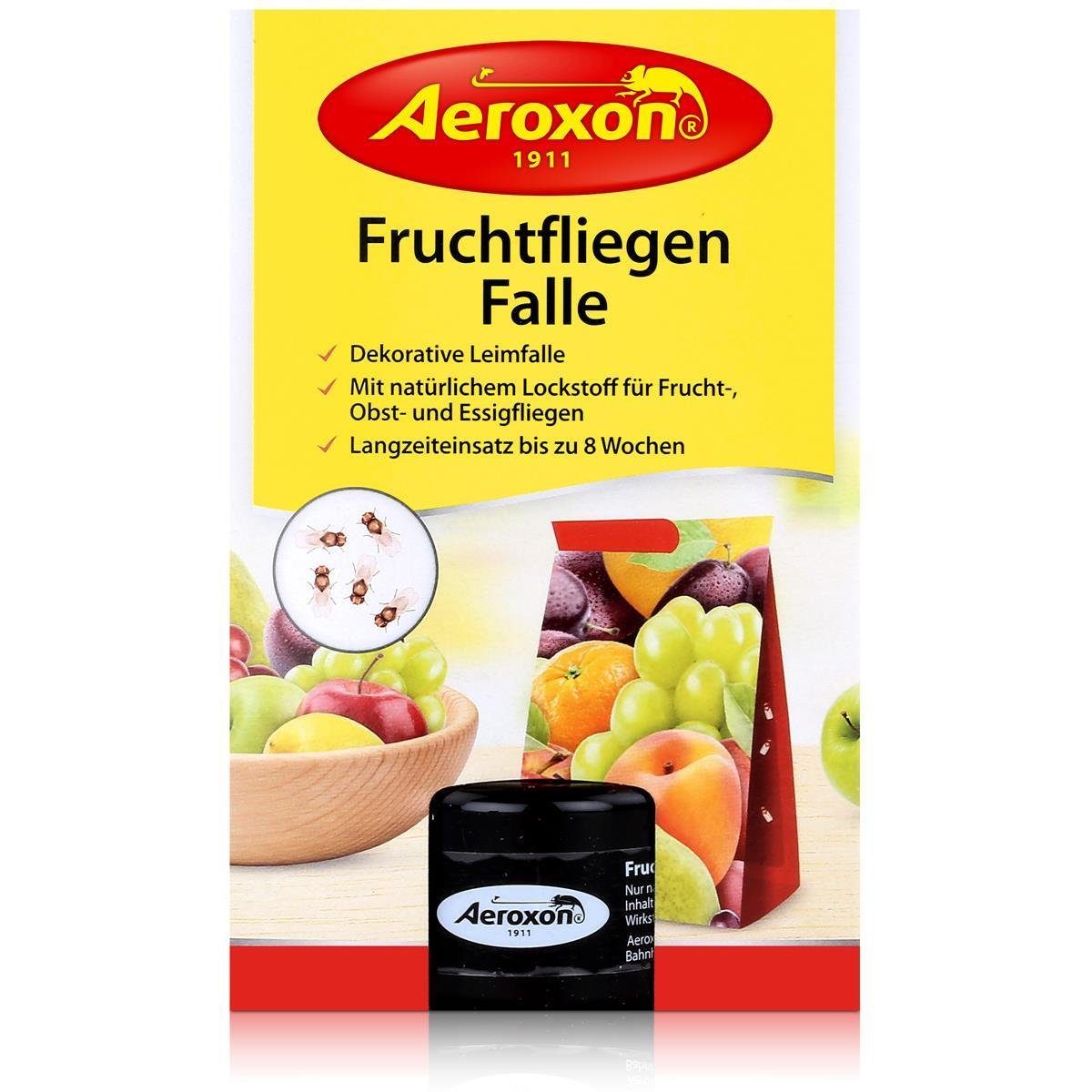 Aeroxon Insektenfalle Aeroxon Fruchtfliegen Falle 40ml - Mit dekorativer Leimfalle (1er Pack