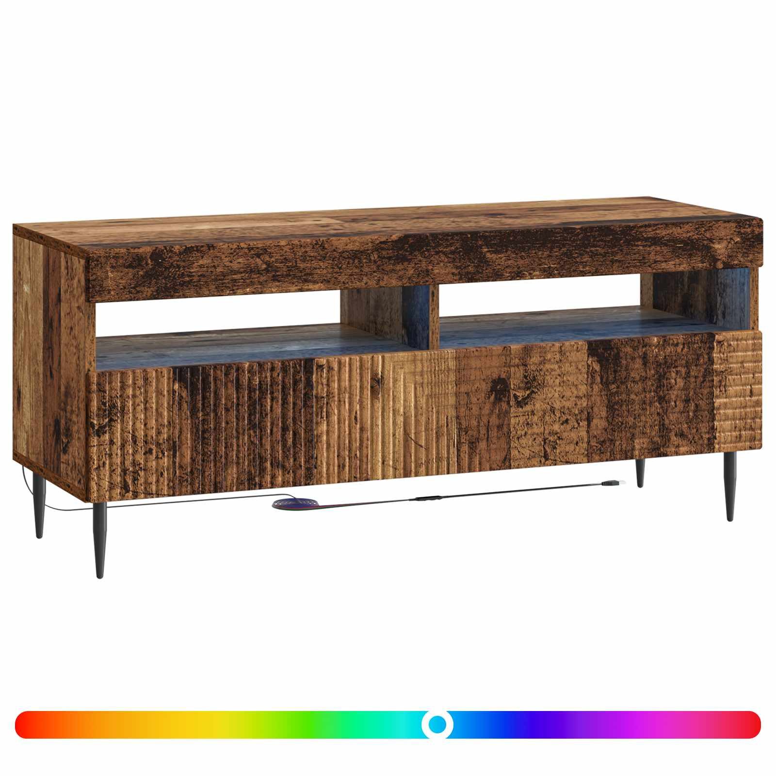 vidaXL TV-Schrank LED-TV-Schrank Altholz Holzwerkstoff