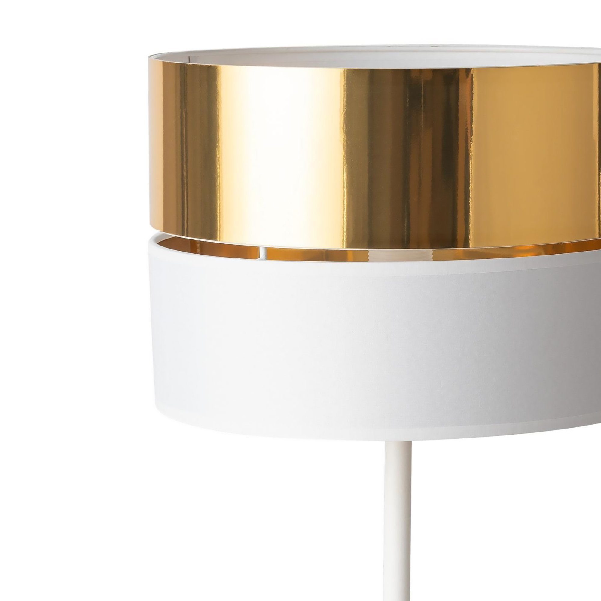 Nachttisch, mit Nachttischlampe Home - weiß Lampenschirm Collection Tischlampe gold Signature Metall warmweiß ohne Leuchtmittel, für gold