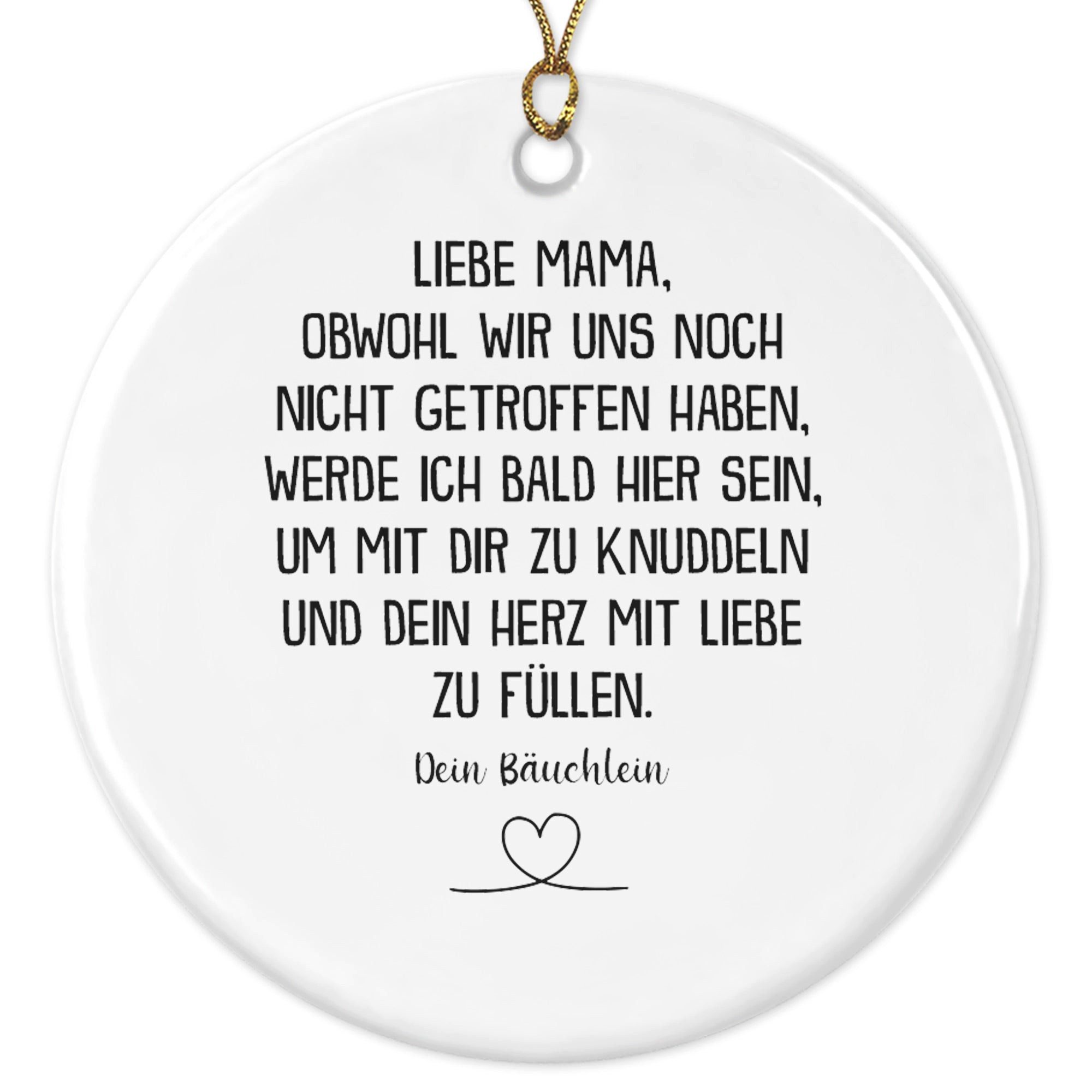 22Feels Weihnachtsbaumkugel Weihnachtsdeko Schwangerschaft Geschenk Werdende Mama To Be Anhänger, MADE IN GERMANY, KERAMIK