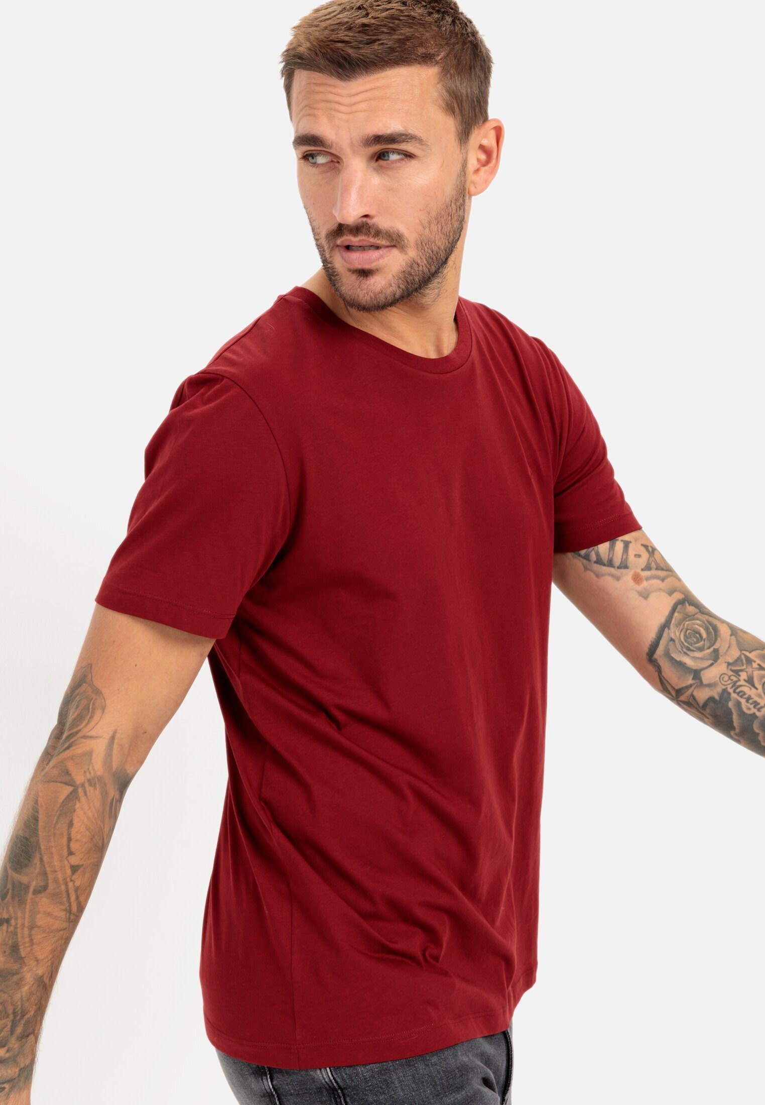 active Amber Red Cotton T-Shirt camel aus Organic