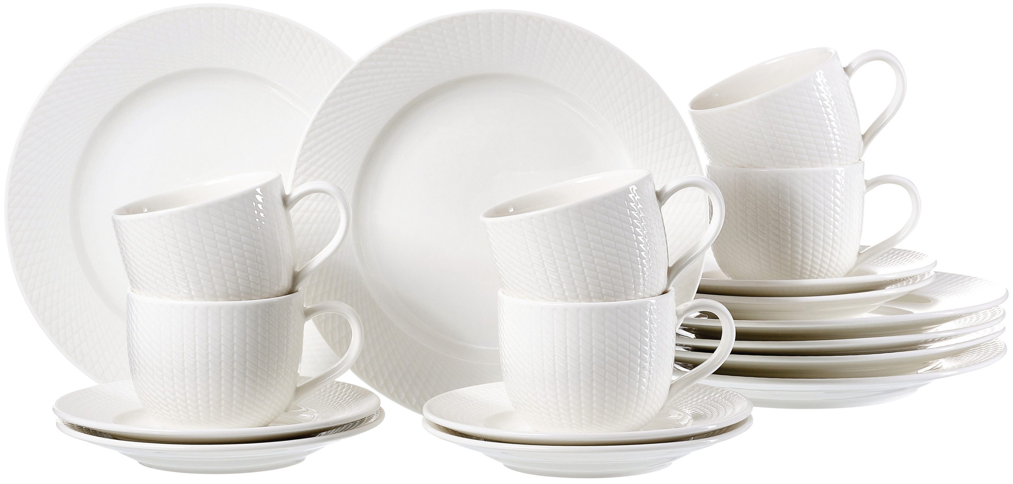 Ritzenhoff & Breker Kaffeeservice Saphir (18-tlg), 6 Personen, Porzellan, aus Porzellan für 6 Personen