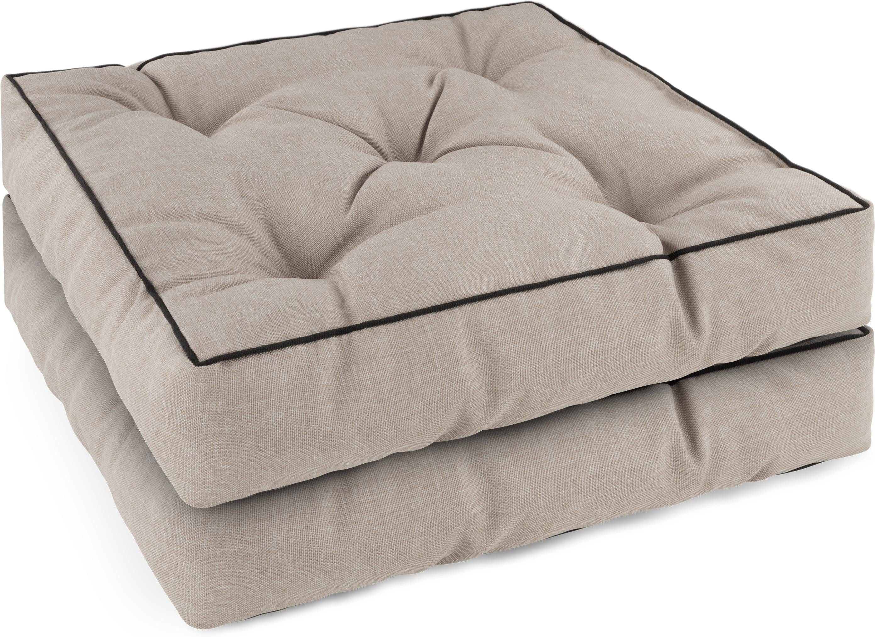Aspero Sitzauflage 2 Stuhlkissen 45x45 cm Murcia, Gepolsterte Outdoor Auflage mit Steppung