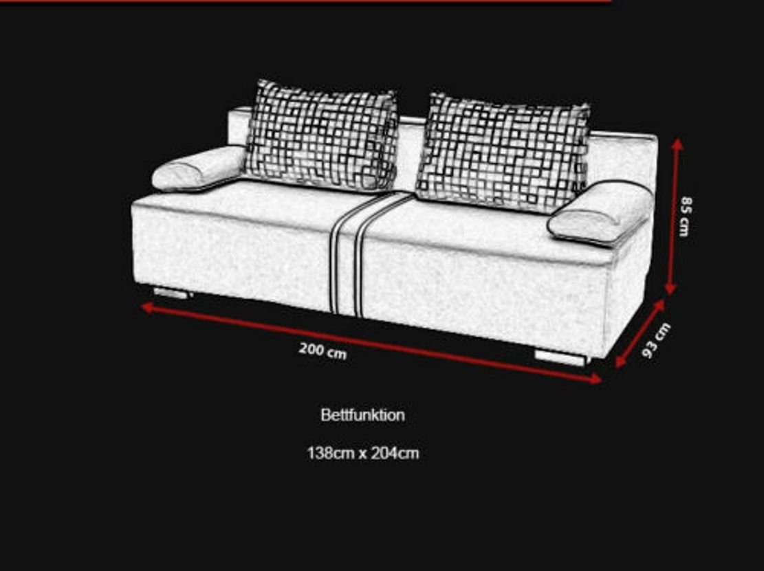 Sofa, Braun Mit Bettfunktion JVmoebel