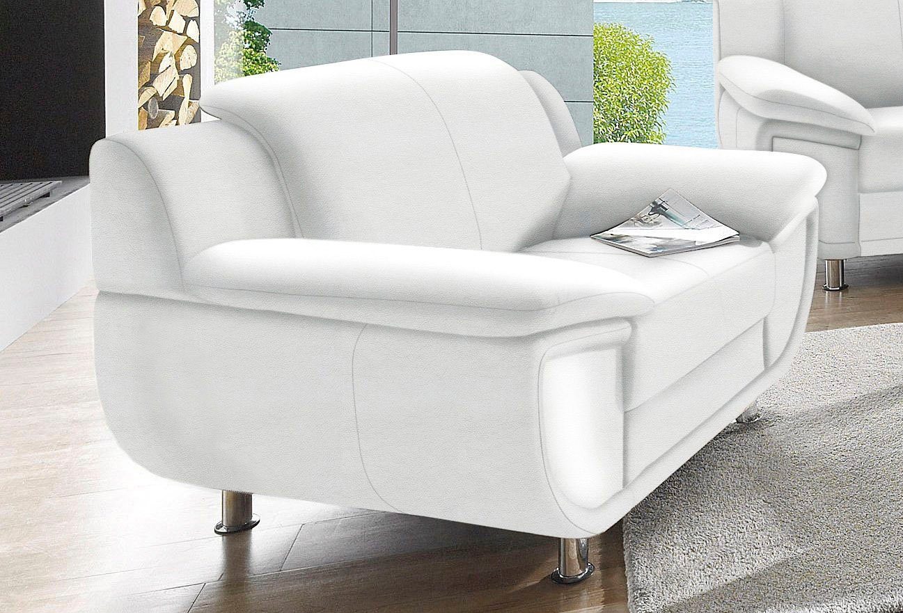 TRENDMANUFAKTUR Sessel Rondo, Breite 121 cm, breite Armlehnen, Füße chromfa günstig online kaufen