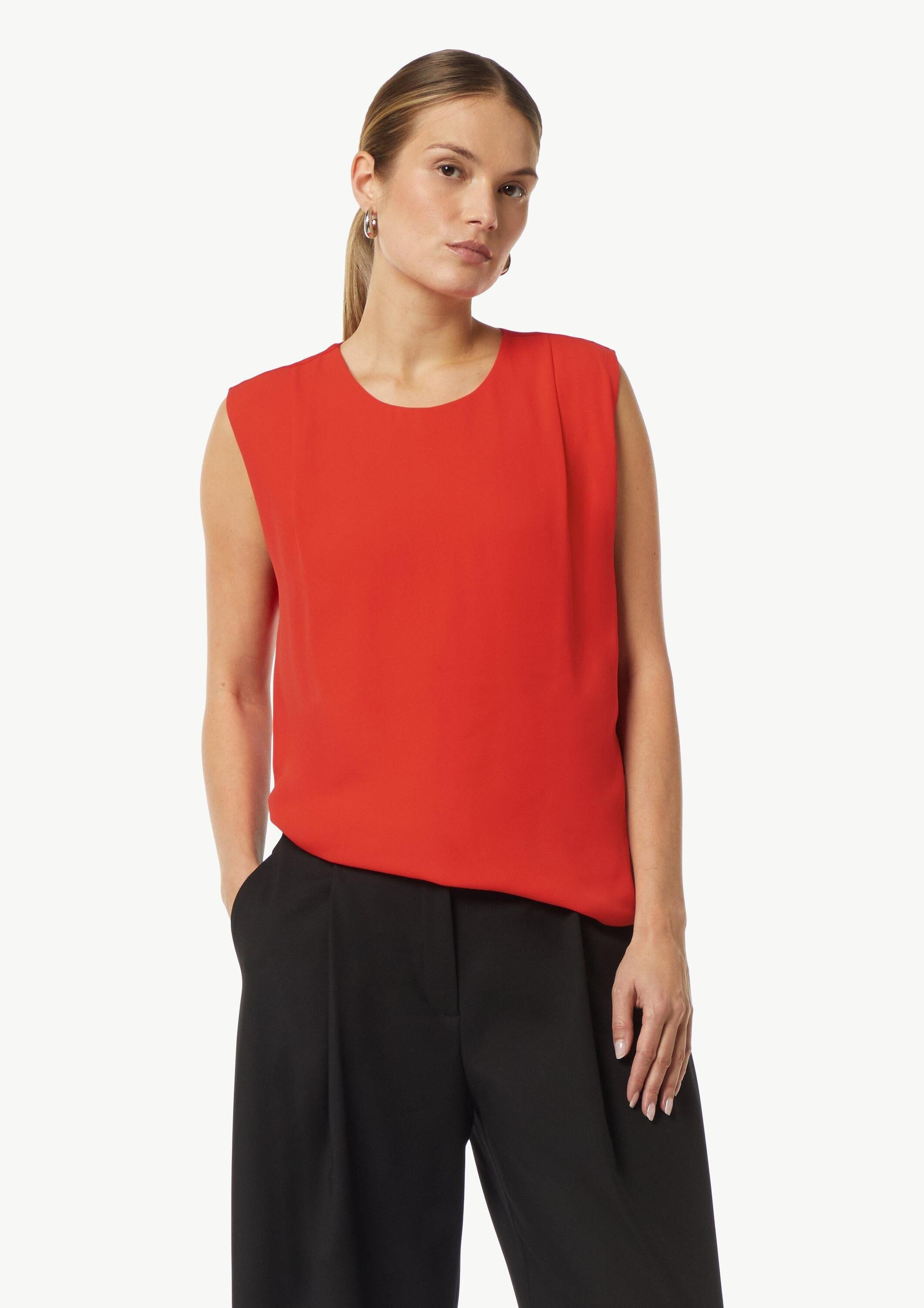 comma Muskelshirt T-Shirt Viskose-Top im Fabricmix günstig online kaufen