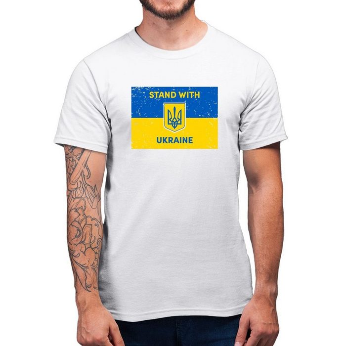 Alsino Kurzarmshirt T-shirt STAND WITH UKRAINE against war STOP WAR! - per gli uomini