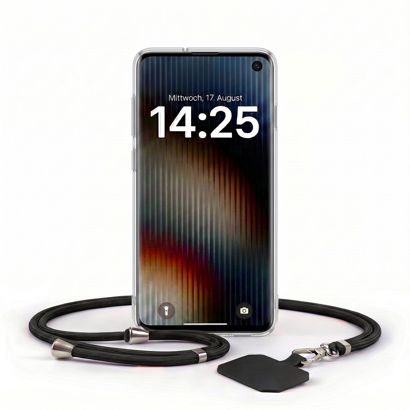 Handyhülle Handy Hülle Cover mit Trageband für Samsung Galaxy S10 6.1 Zoll, 6.1, Slim Case in Transparent mit Handykette Handyband Umhängeband Lanyard
