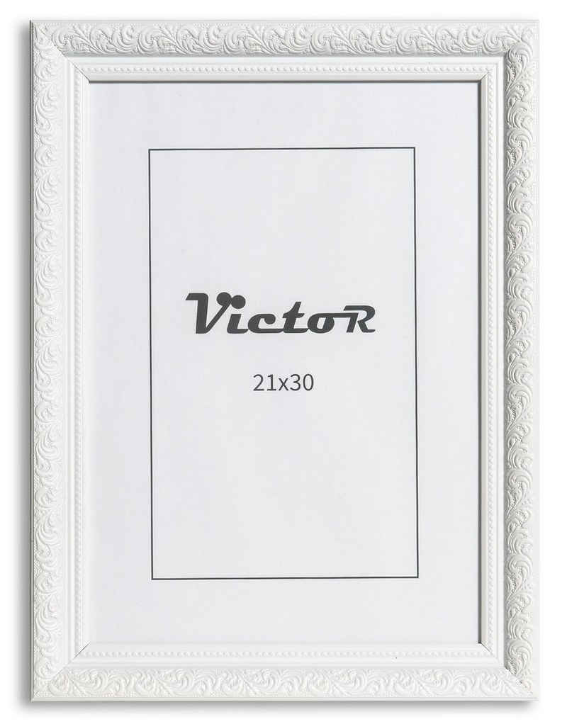 Victor (Zenith) Bilderrahmen Bilderrahmen \"Rubens\" - Farbe: Weiß - Größe: 21 x 30 cm, Bilderrahmen 21x30 cm Weiß A4, Bilderrahmen Barock, Antik