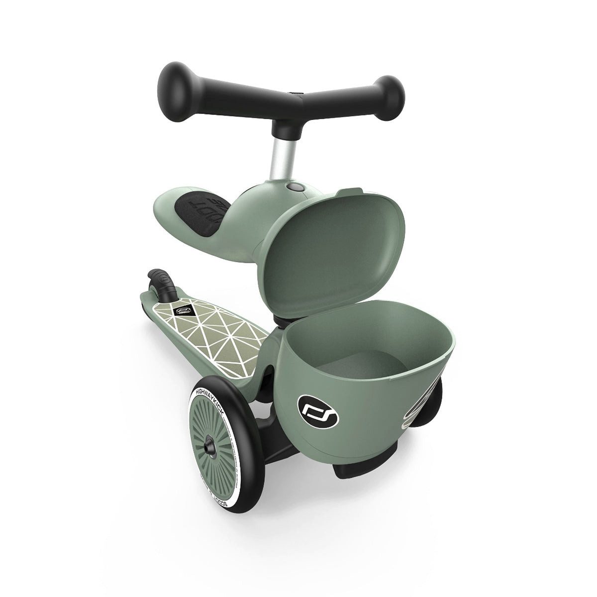 Scoot and Ride Kinderfahrzeug Lauflernhilfe Highwaykick 1 Lifestyle, Lauflernhilfe und Kickboard, integrierte Transportbox für Spielsachen