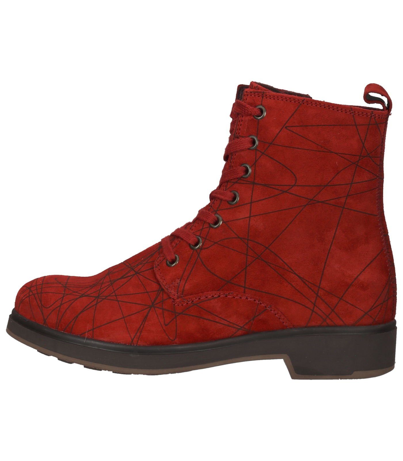 Leder Rot Schnürstiefelette Stiefelette Think!