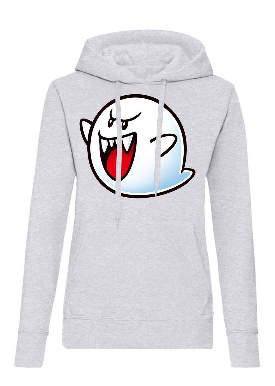 Hoodie Damen Super Mario Boo Gespenst Geist Nacht Retro Konsole