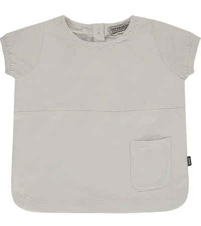 Imps&Elfs Rundhalsshirt IMPS&ELFS Rundhals T-Shirt zeitloses Baby Rundhals-Shirt mit Knopfleiste hinten Freizeit-Shirt Hellgrau
