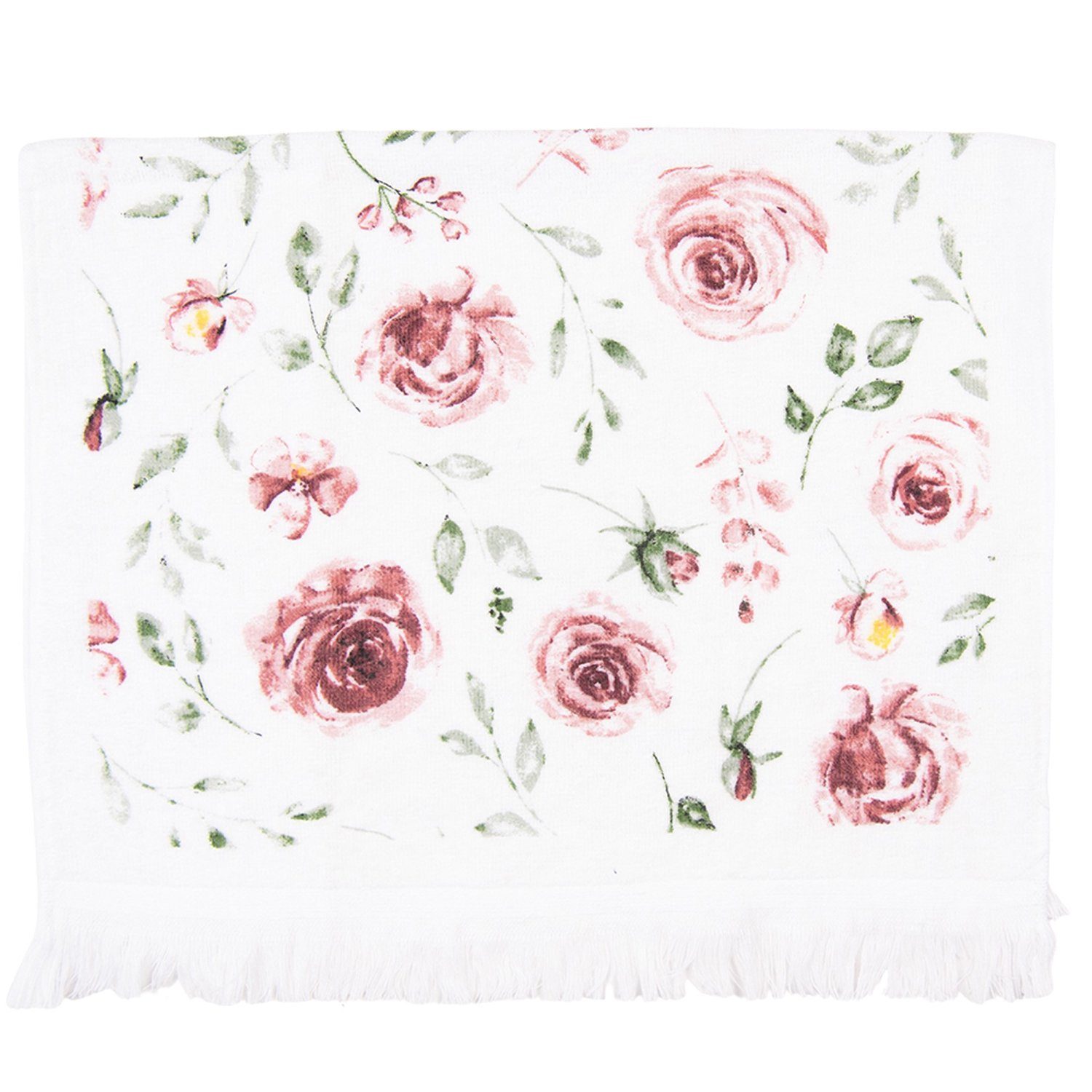 Clayre & Eef Geschirrtuch Rustic Rose, (Set, 3-tlg., 3-teilig), Frottee Küchenhandtücher Gästehandtücher ca.40x66cm Baumwolle