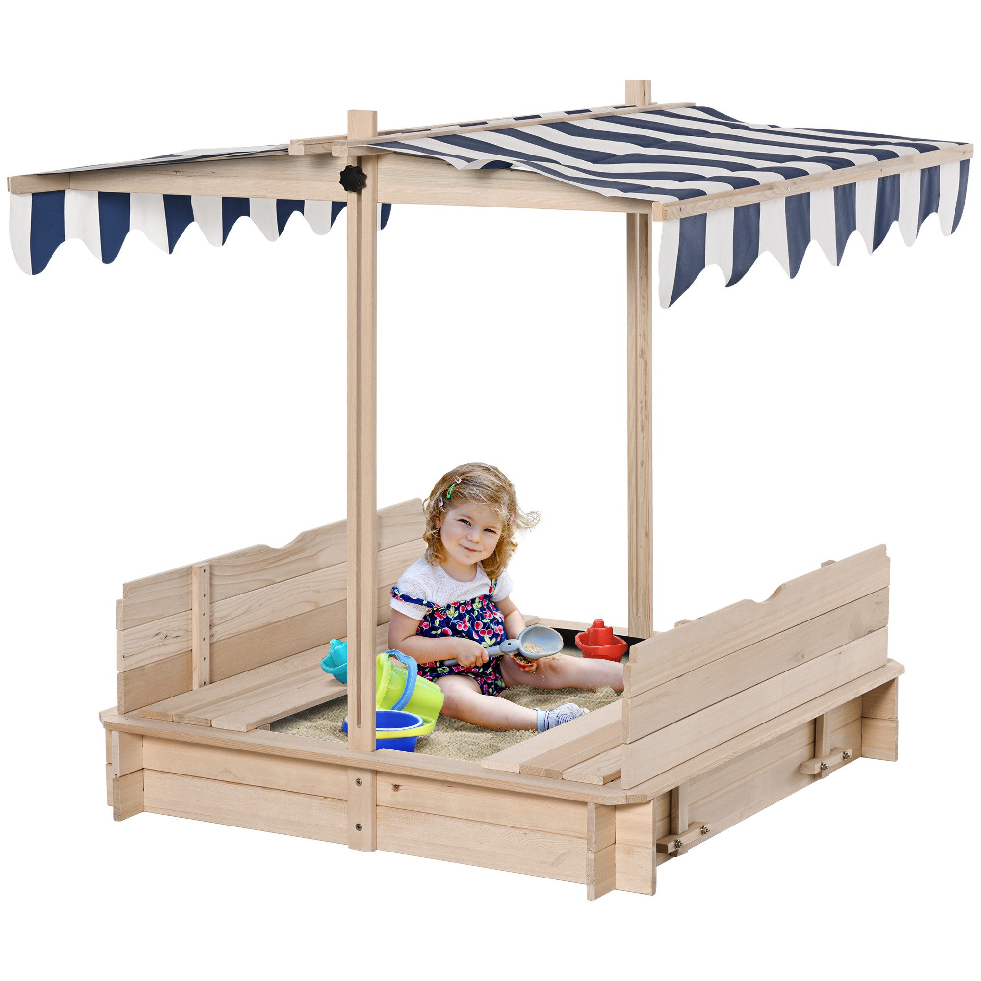 Outsunny Sandkasten Mit Dach, Felix Kindersandkasten, günstig online kaufen