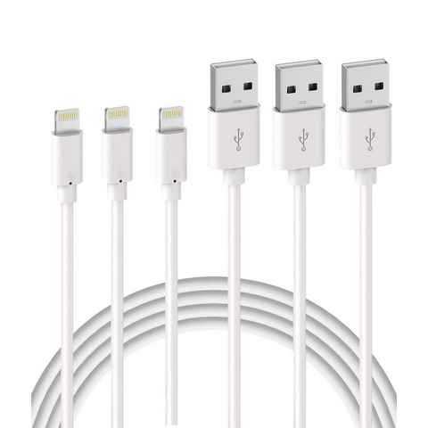 Quntis iPhone Ladekabel USB-Kabel, USB A auf Lightning (200 cm), 3Pack