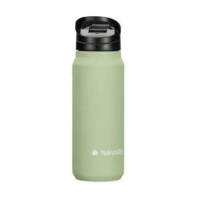 Navaris Trinkflasche Trinkflasche 700ml doppelwandig - aus Edelstahl und Kunststoff