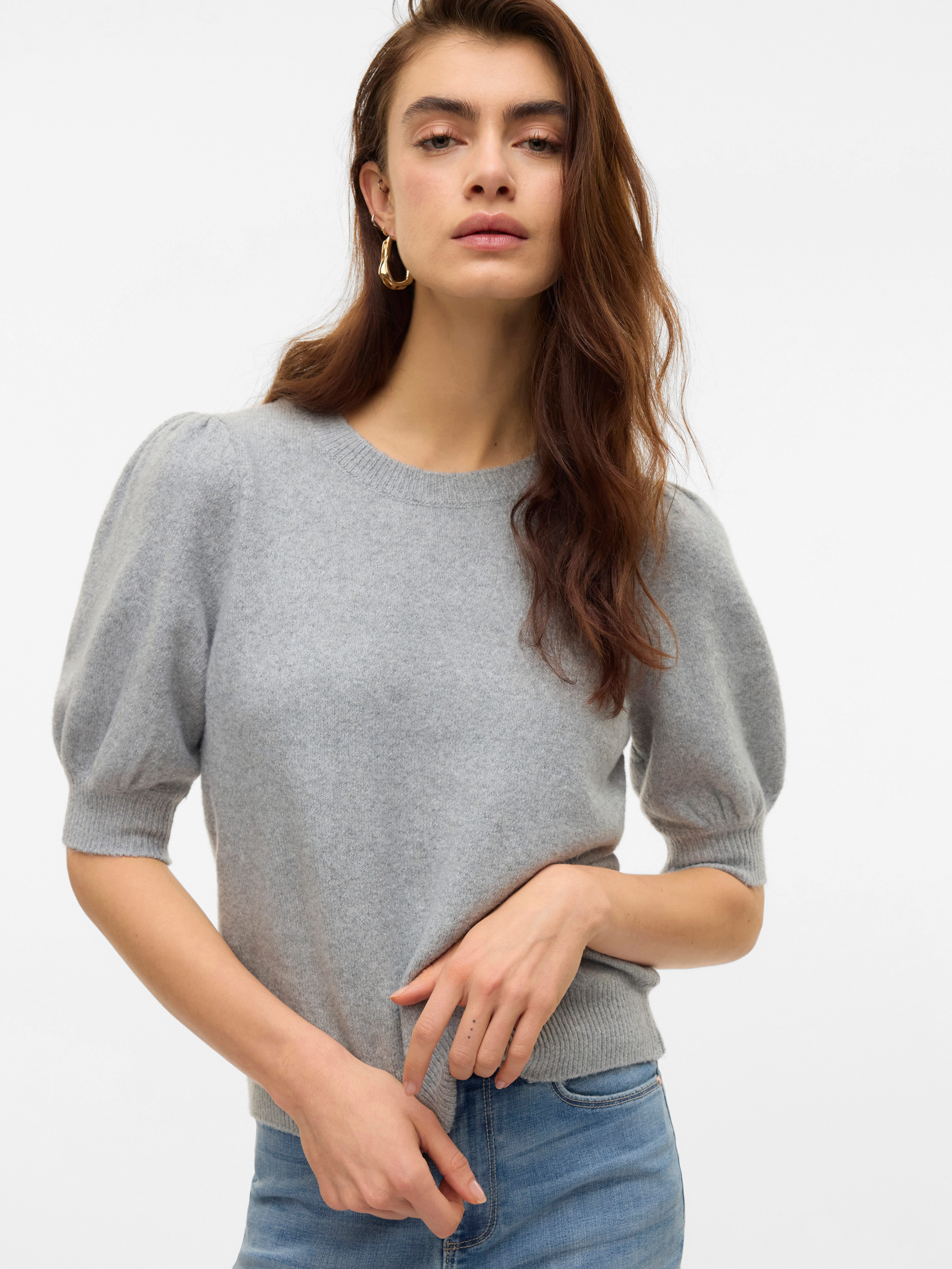 Vero Moda Rundhalspullover VMDOFFY 2/4 O-NECK PULLOVER GA NOOS mit kurzen P günstig online kaufen