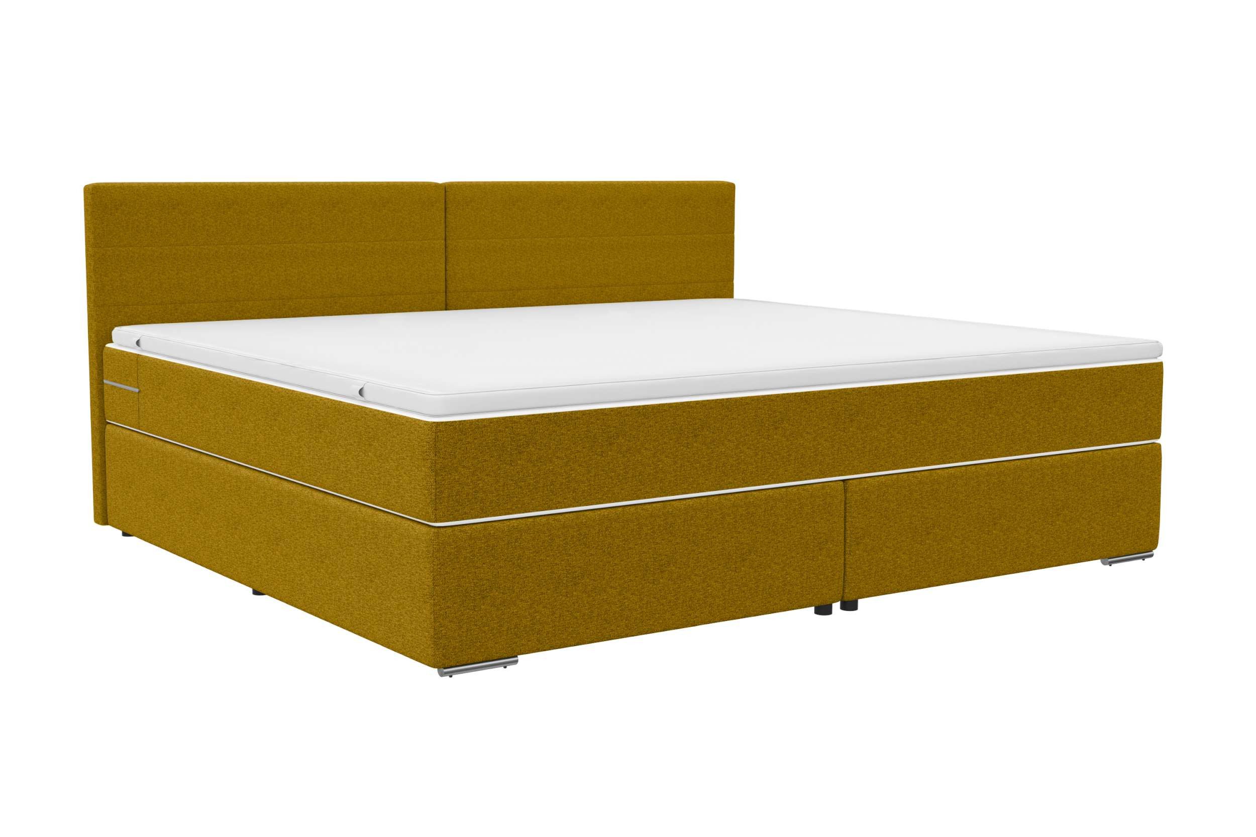 Sofa Dreams Boxspringbett Boxspringbett Valerio Familienbett, Webstoff, anthrazit, 220x200 cm (Schlafzimmerbett, Bett), mit Taschenfederkernmatratze und Topper, in Webstoff MALMO_NEW