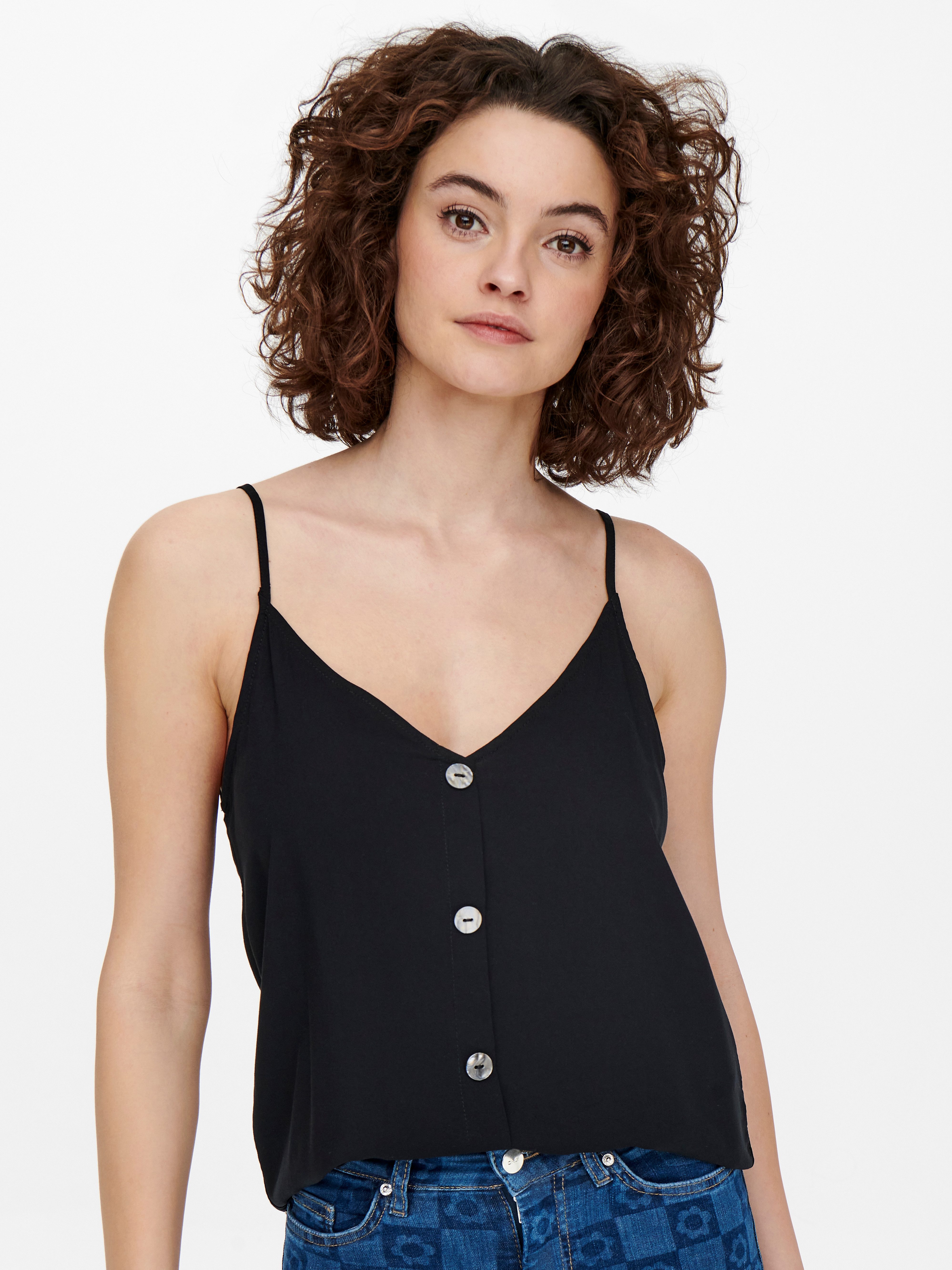 ONLY Trägertop ONLNELLY LIFE BUTTON SINGLET SOLID NOOS