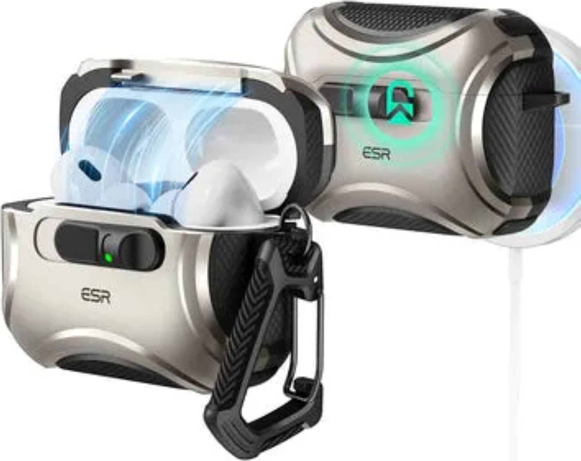 ESR Kopfhörer-Schutzhülle Cyber FlickLock HaloLock Case, FlickLock-Verschluss, 700g Magnetkraft, MS kompatiebel