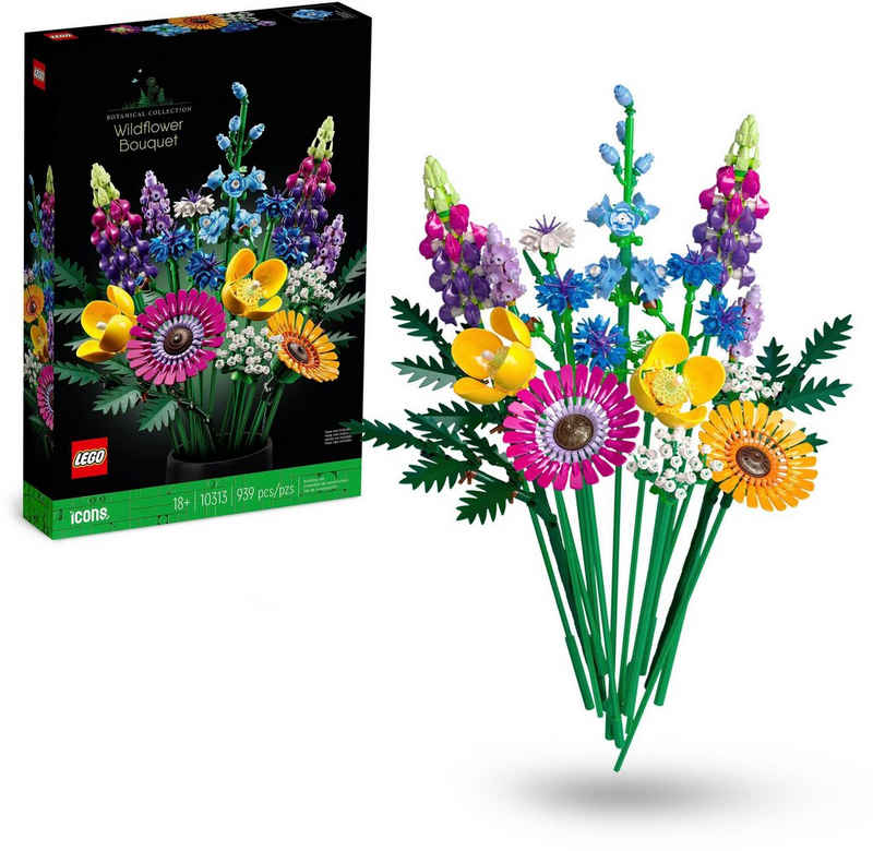 LEGO® Konstruktionsspielsteine Wildblumenstrauß (10313), LEGO® Icons, (939 St), Made in Europe