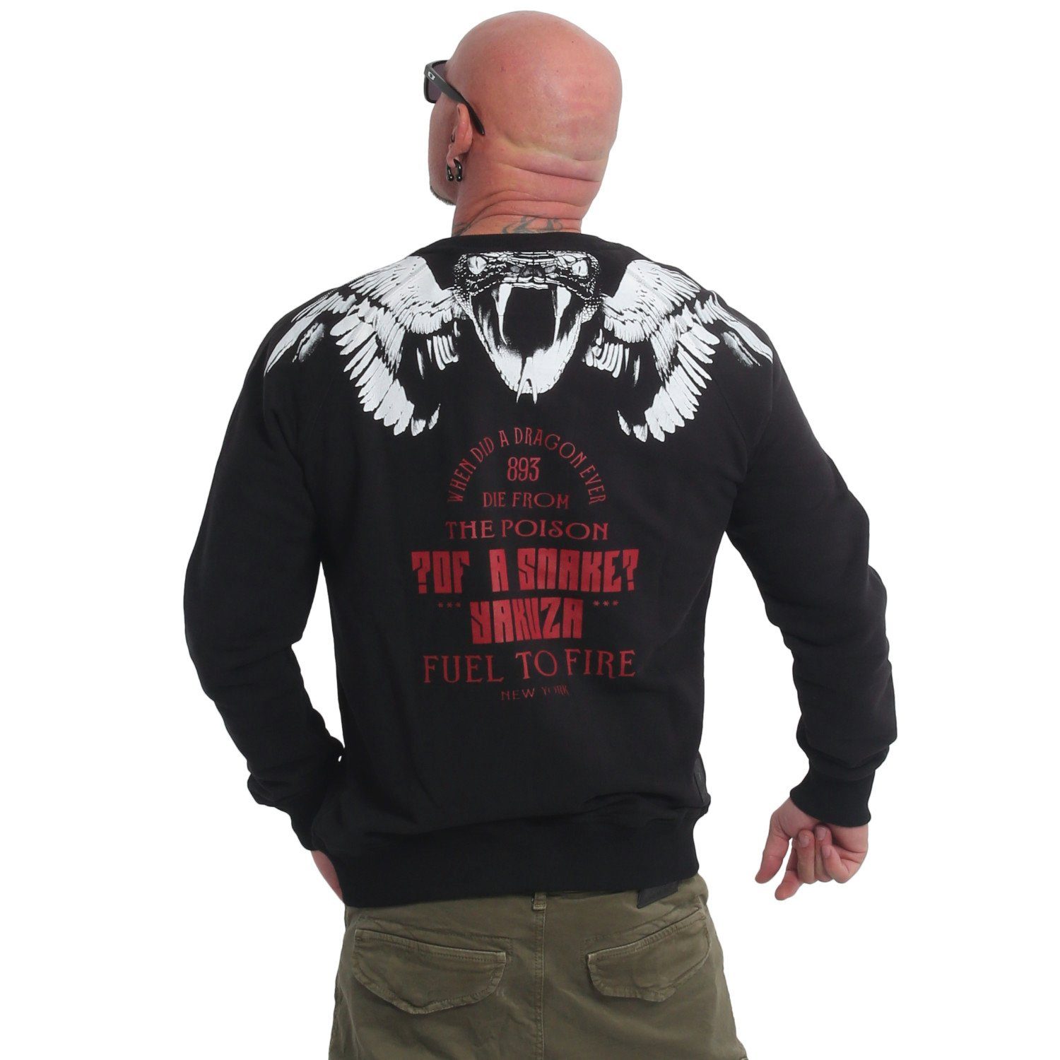 YAKUZA Sweatshirt Snake mit Raglanärmeln
