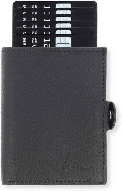 Solo Pelle Mini Geldbörse Slim Wallet mit Münzfach [12 Karten] Slimwallet Riva [RFID-Schutz], echt Leder, Made in Europe in elegantem Design mit RFID Schutz