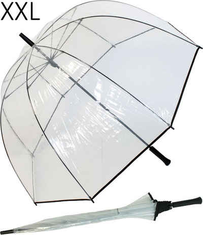 HAPPY RAIN Golfregenschirm XXL Glockenschirm transparent sehr groß, durchsichtig - schützt die Frisur