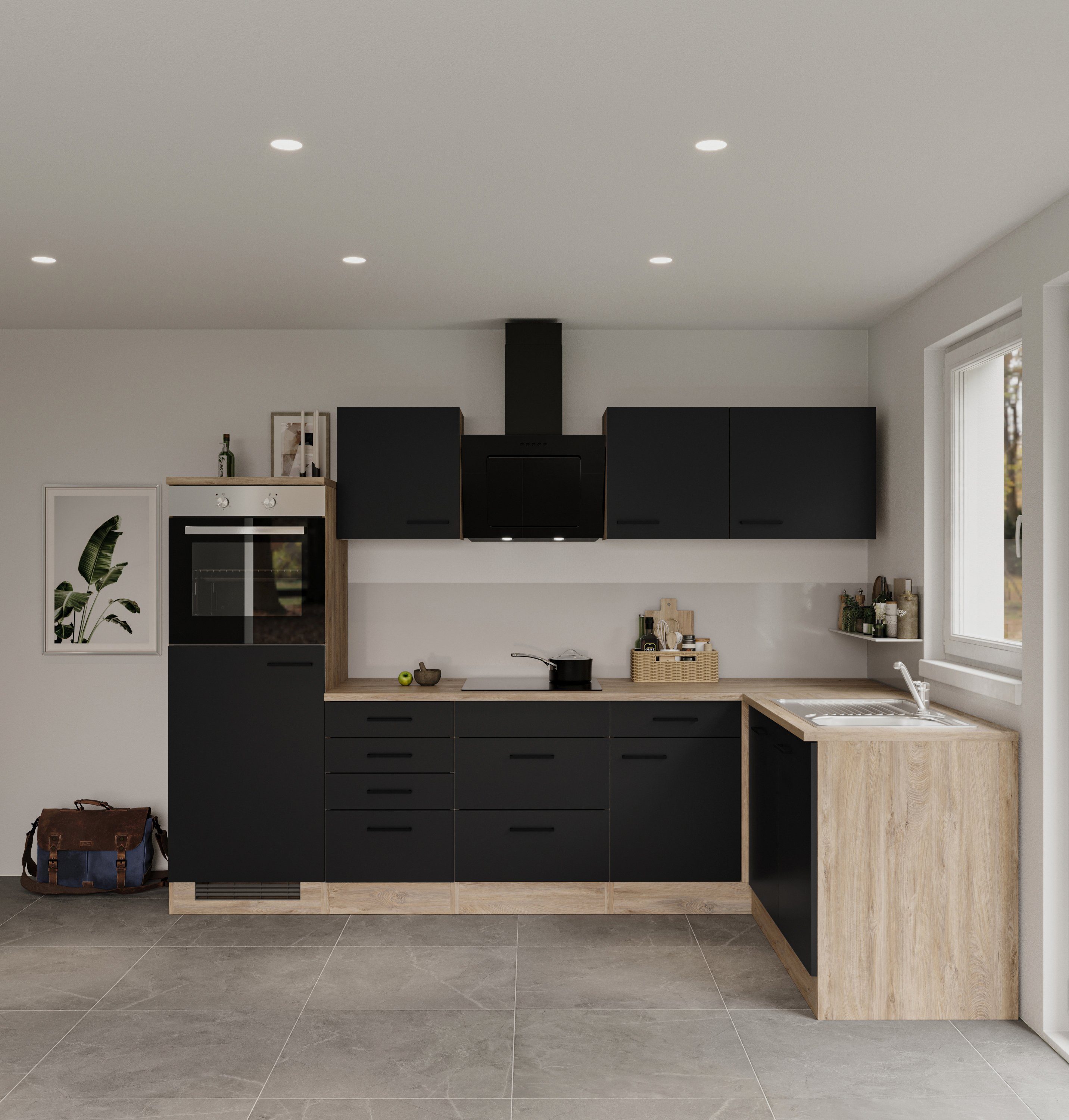 Flex-Well Küche Capri, mit und ohne E-Geräten erhältlich, Gesamtbreite 280x170 cm
