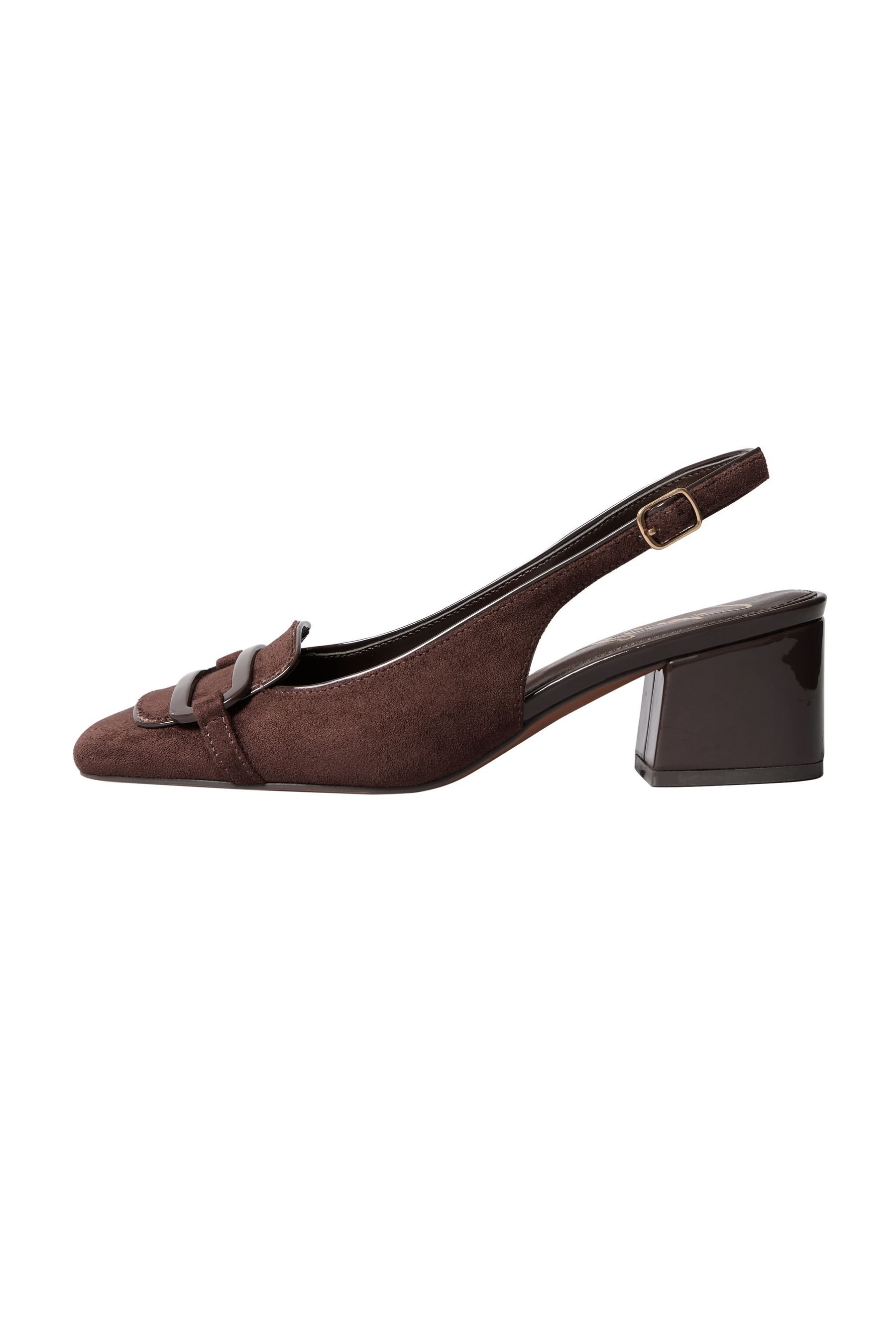 LIPSY Lipsy eckige Slingbacks mit Blockabsatz + Brosche Pumps