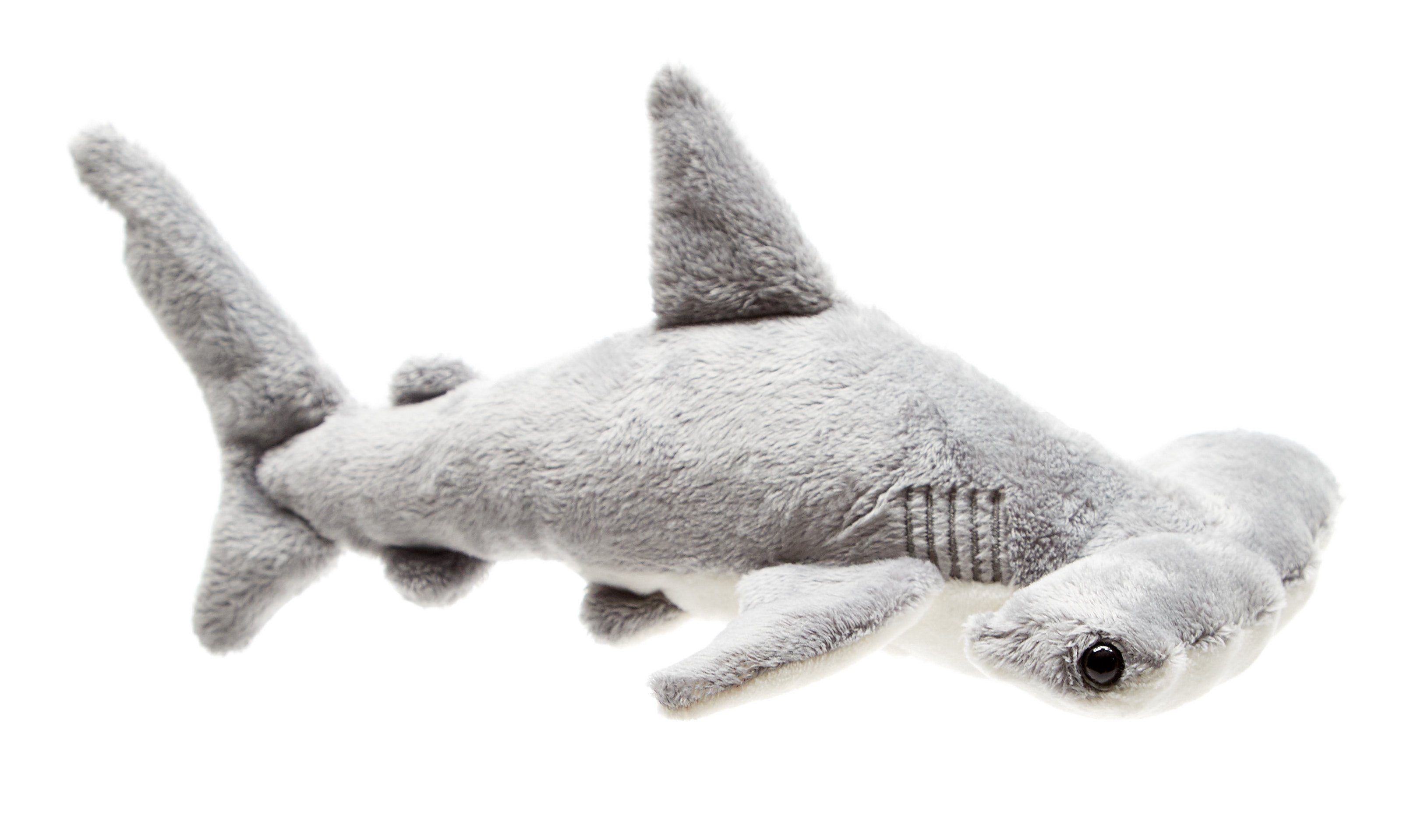 Füllmaterial Hai - Uni-Toys Plüsch-Fisch, 100 26 - (Länge) recyceltes - zu Kuscheltier Hammerhai % Plüschtier, cm