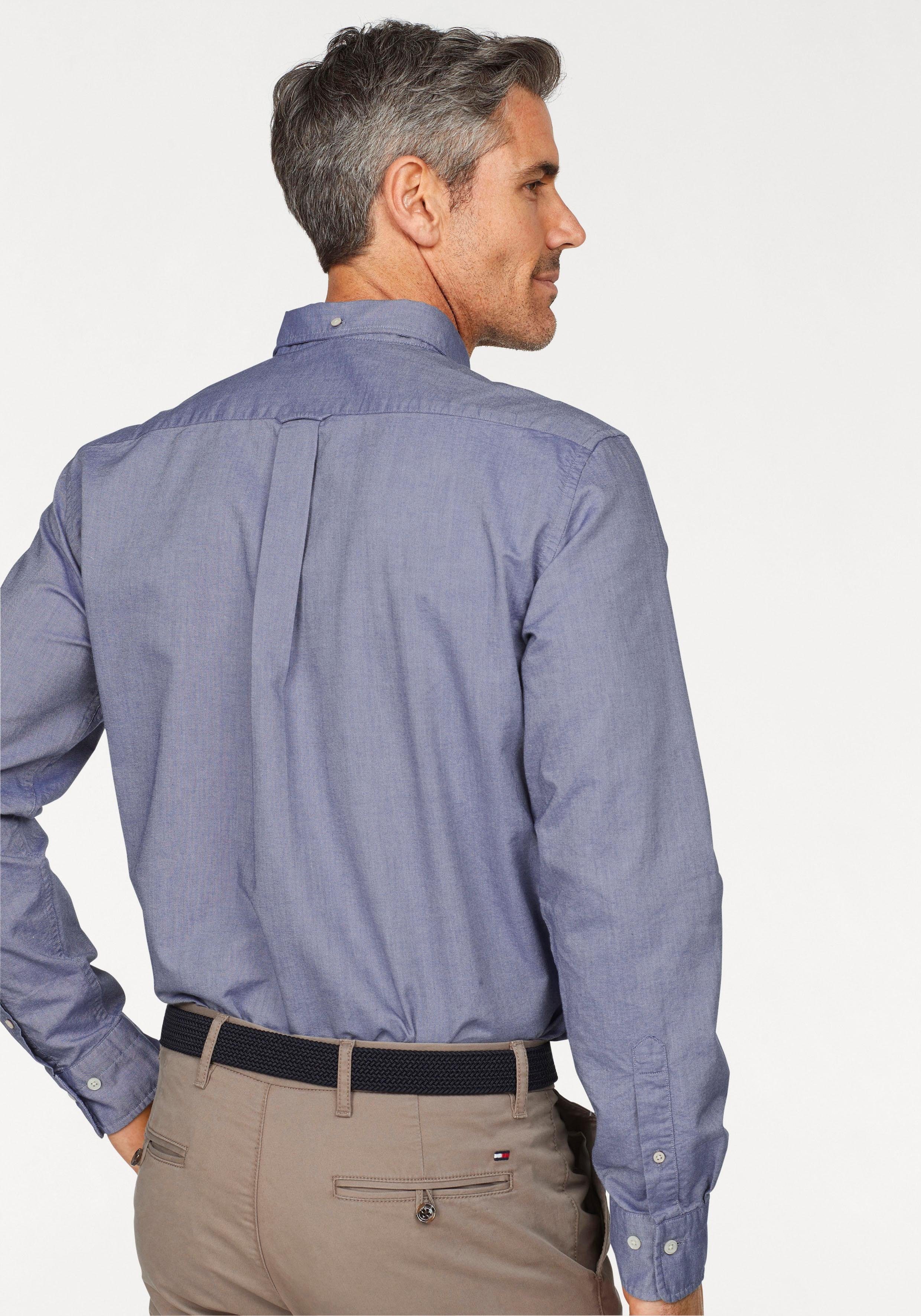 Gant Langarmhemd Oxford mit Tragekomfort, Brusttasche, Baumwolle Angenehmer Logostickerei der auf reiner aus