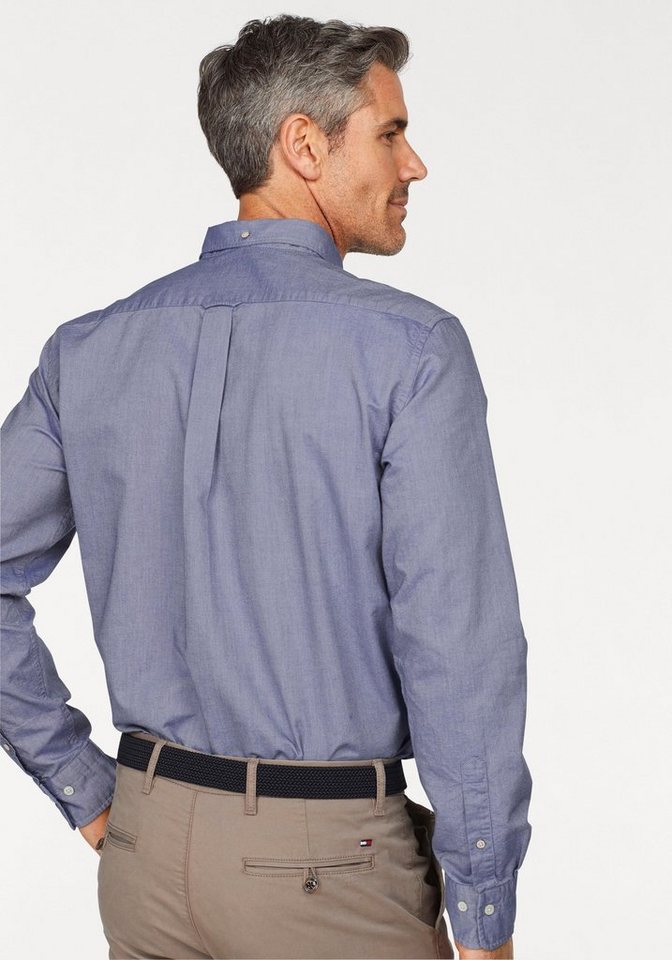 Gant Langarmhemd mit Tragekomfort, reiner der auf aus Baumwolle Brusttasche, Logostickerei Angenehmer Oxford