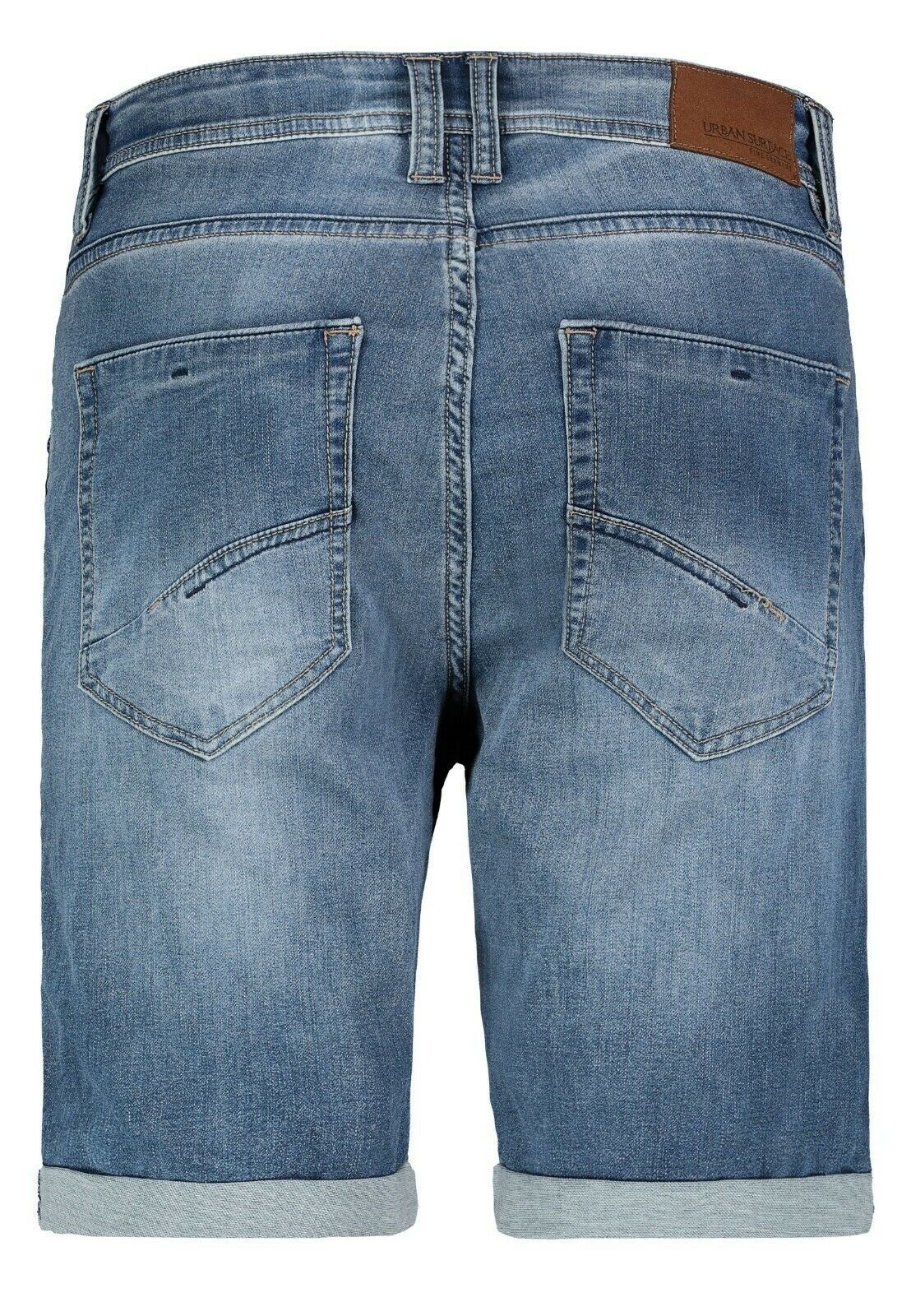 Herren Freizeit Middle Urban Bermuda Jeans Surface Bermudas Denim Blue kurze Shorts Hose Jogging Sweat