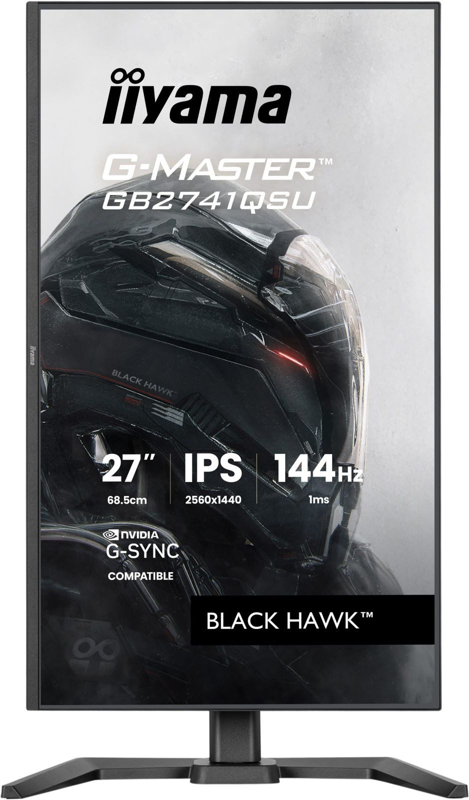 Iiyama GB2741QSU-B1 TFT-Monitor (2560 x 1440 px, 4K Ultra HD, 1 ms Reaktionszeit, 144 Hz, IPS, Adaptive-Sync, Lautsprecher, G-SYNC, HDCP, Pivot, Höhenverstellbar)