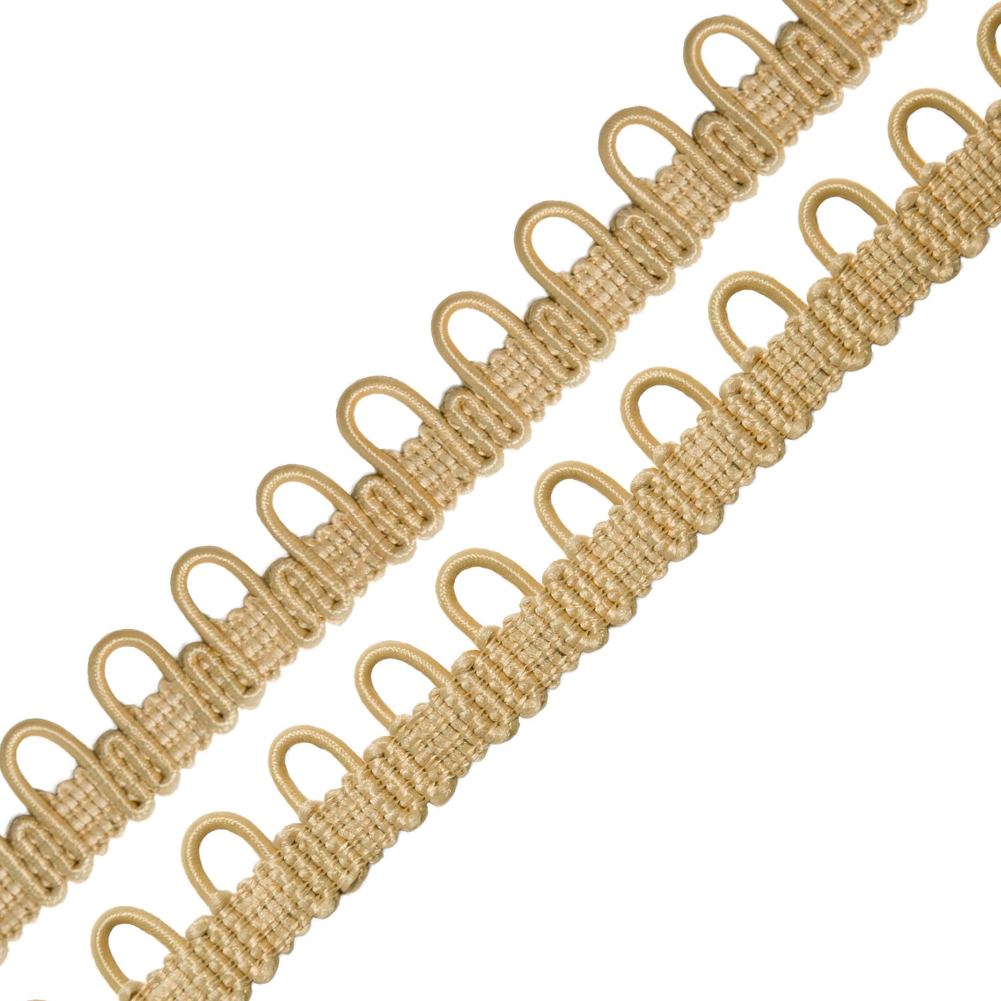 maDDma Webband Schlingenband 2m Gummi Ösenband Schlaufenband Schlingenborte 12mm, beige