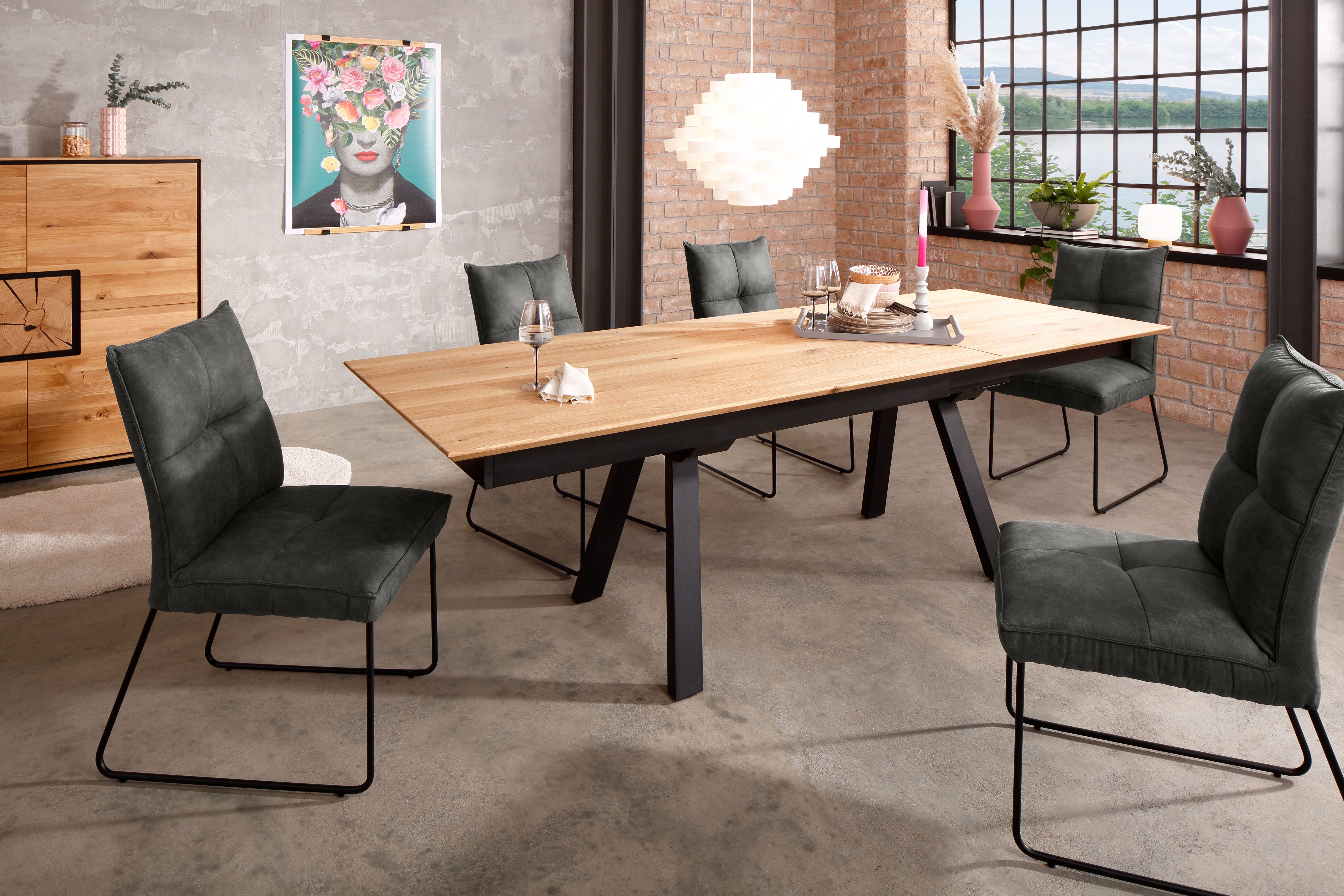 Woodroom Esstisch Calais (mit Auszug Wildeiche massiv geölt), Tisch, Esszimmertisch